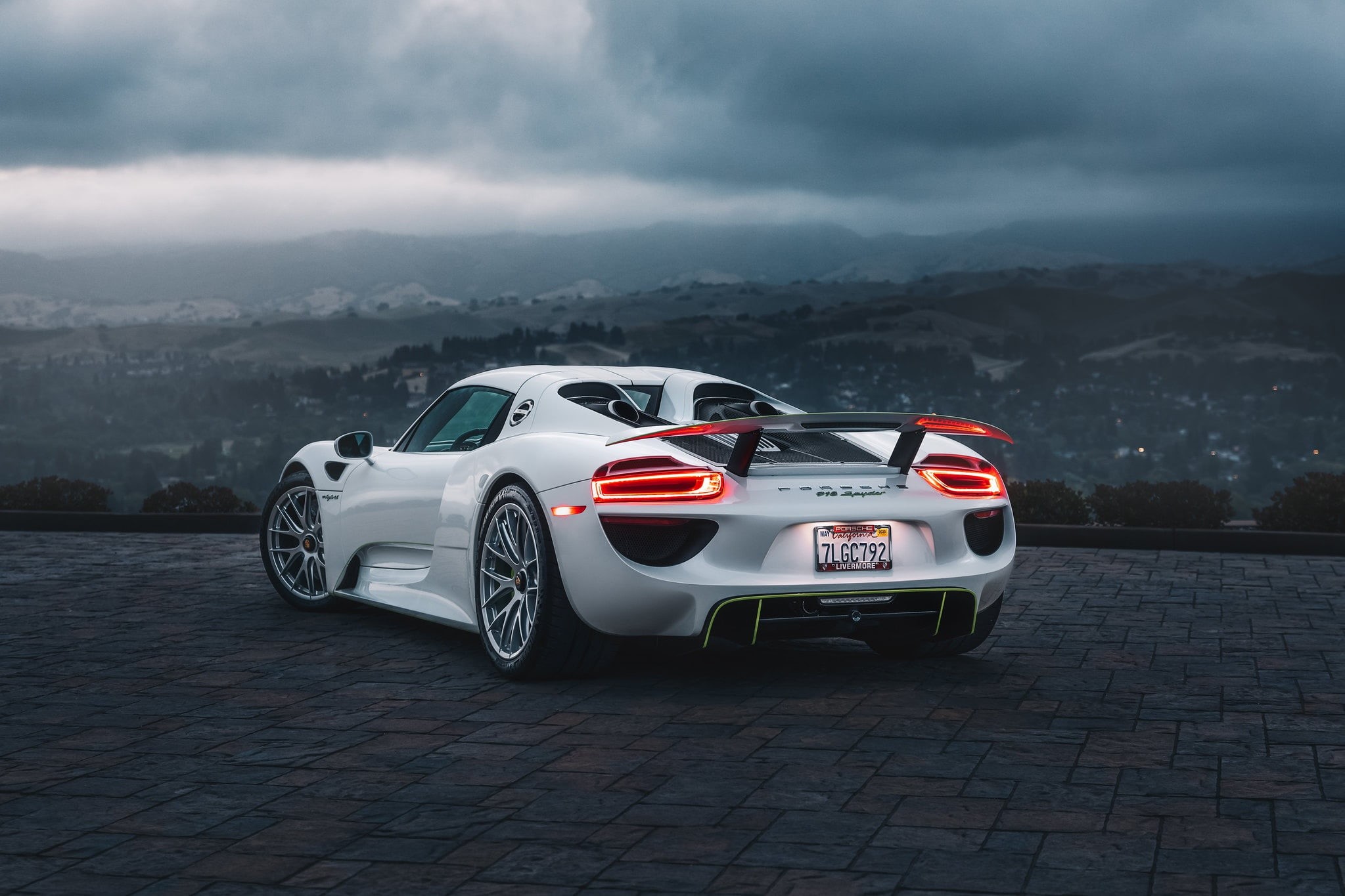 1080P, white, hypercar, Porsche 918, HD Wallpaper