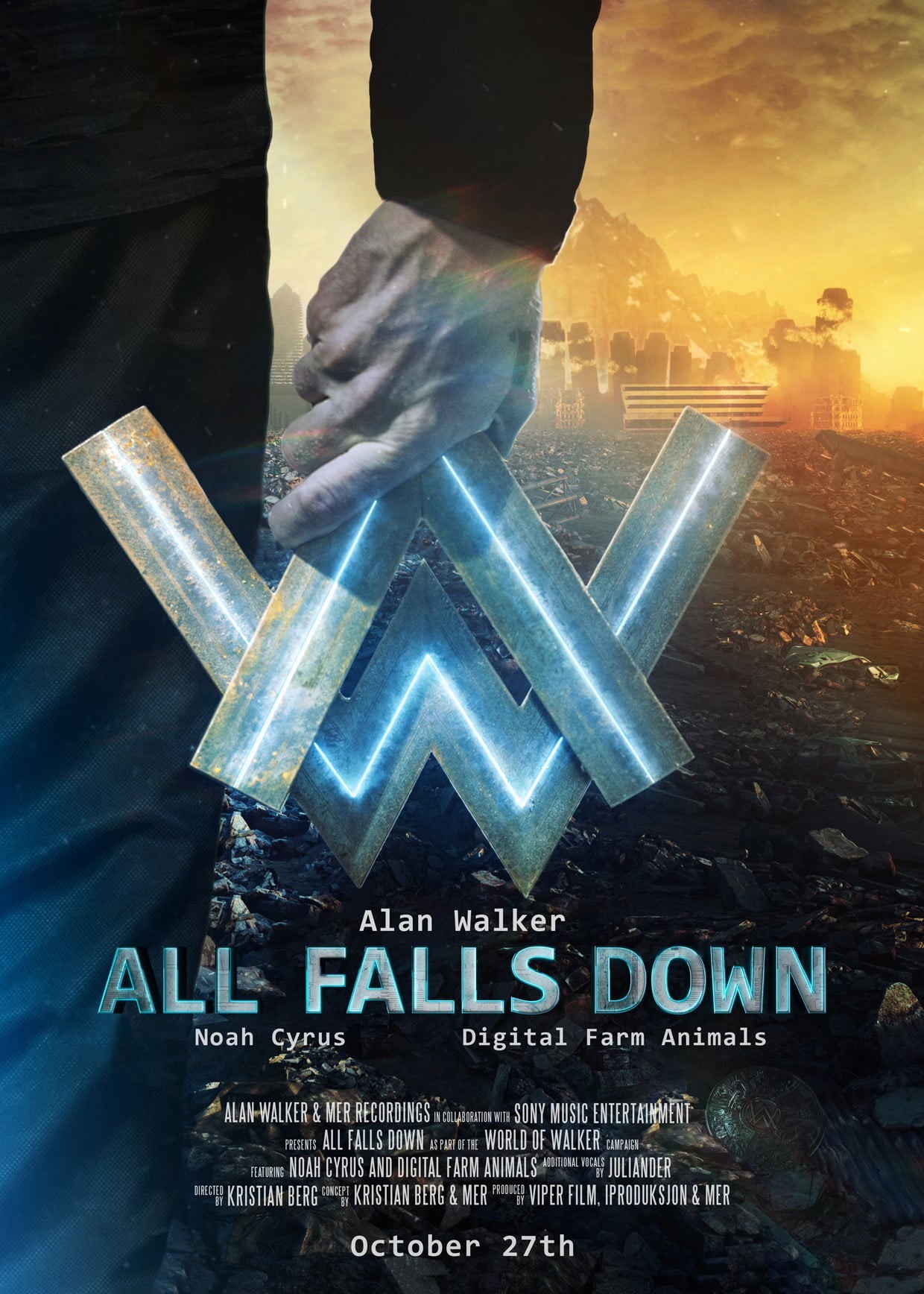 architecture, human body part, All Falls Down, adult, 720P, hand, Alan Walker, cloud - sky, government, metal, built structure, digital composite, sky, Phone HD Wallpaper