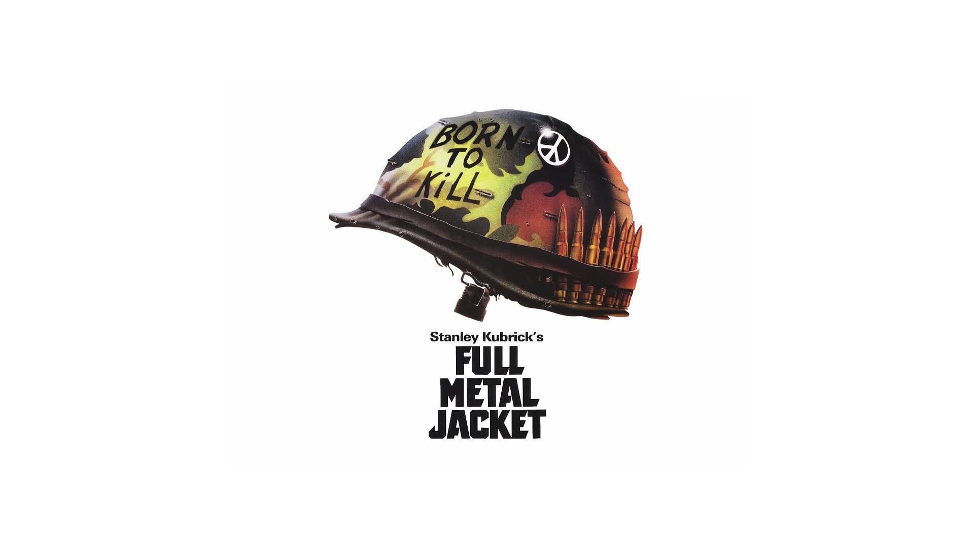 cut out, container, green, overlay, peace sign, 1080P, Full Metal Jacket, movie poster, close-up, helmet, communication, text, single object, finance, HD Wallpaper