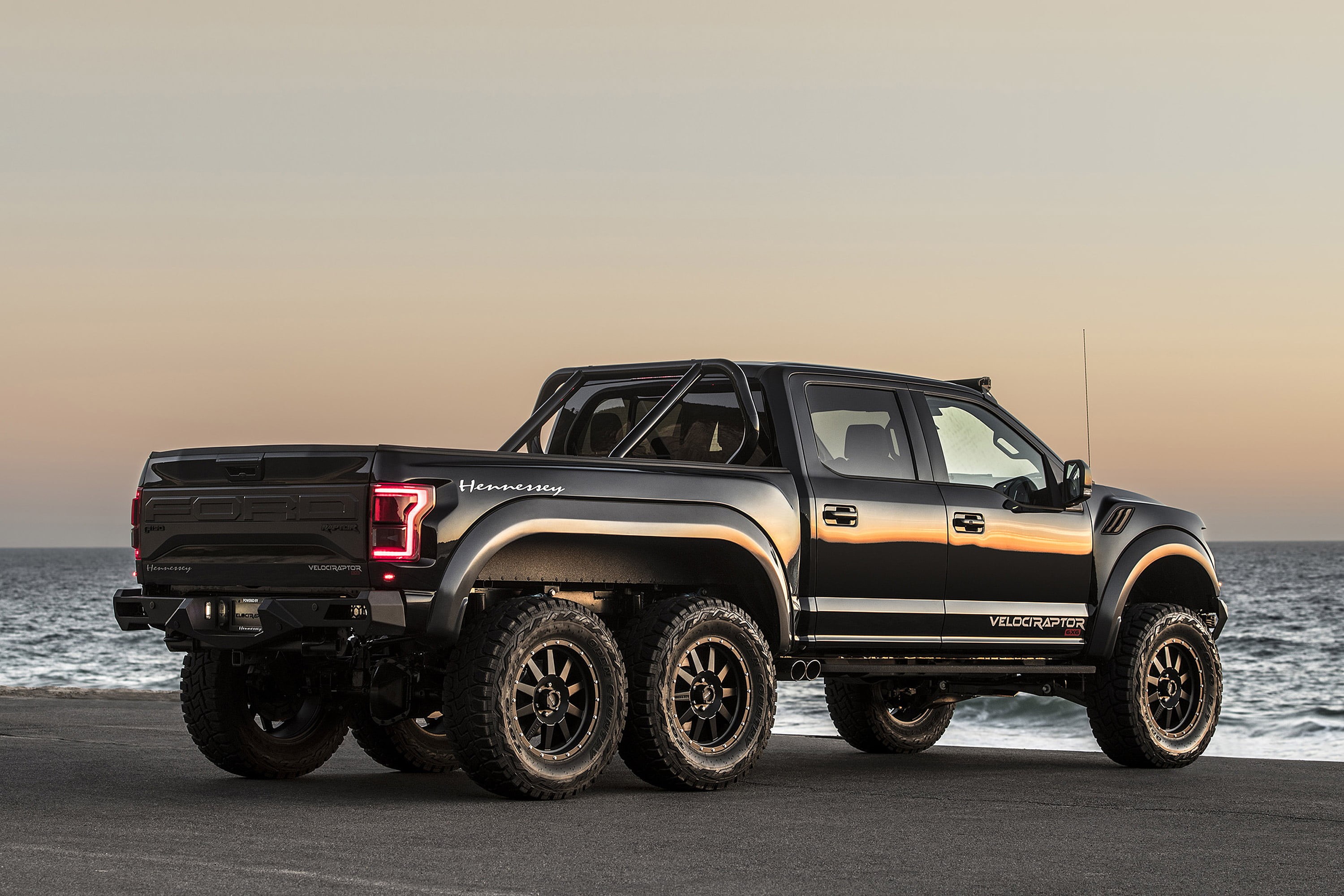 Hennessey VelociRaptor 6X6, Tuning, Ford Raptor, Vehicles, 2K, Pickup, Black Car, HD Wallpaper