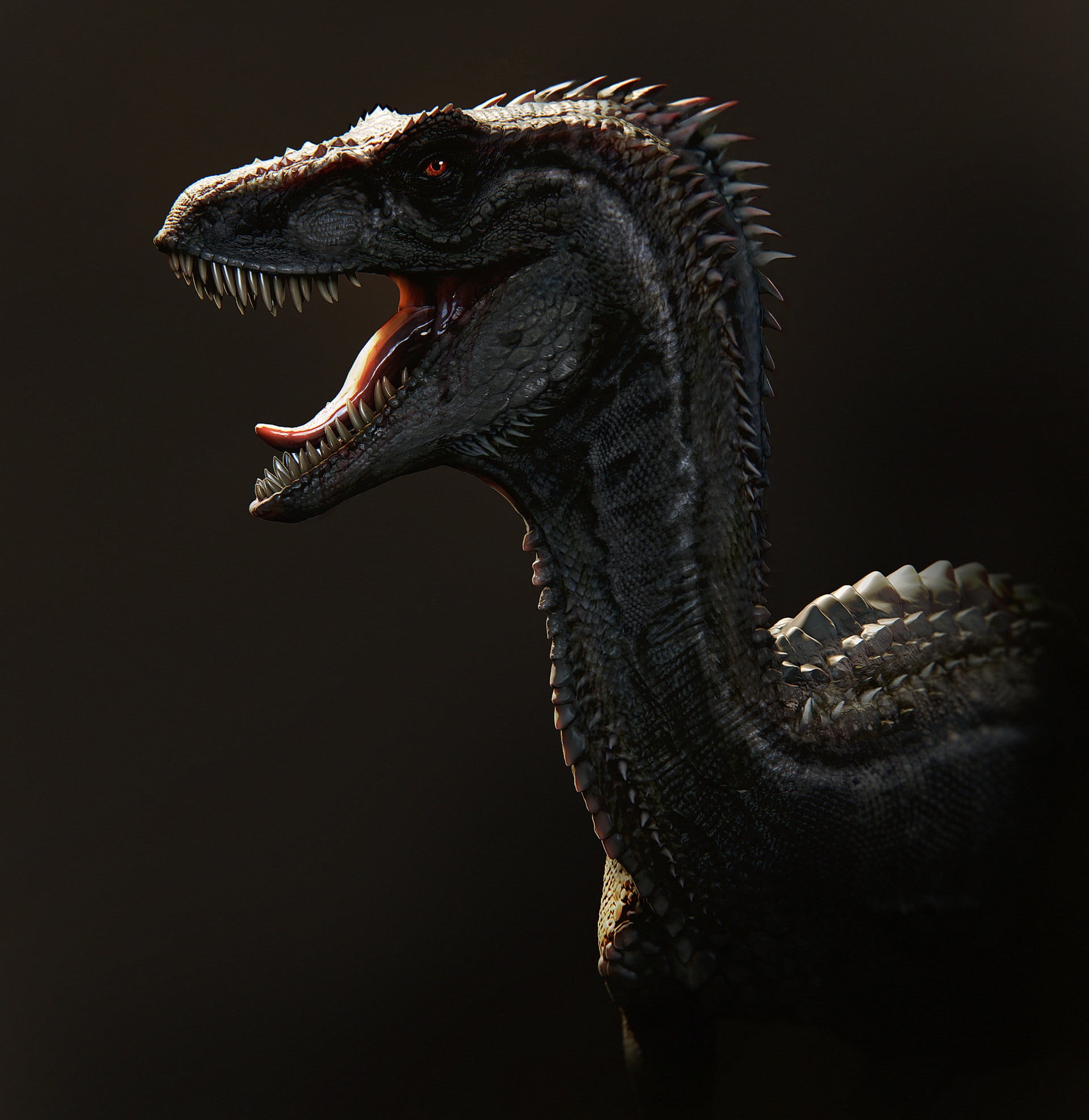 digital art, velociraptors, Soufiane Idrassi, dinosaurs, 1080P, Phone HD Wallpaper