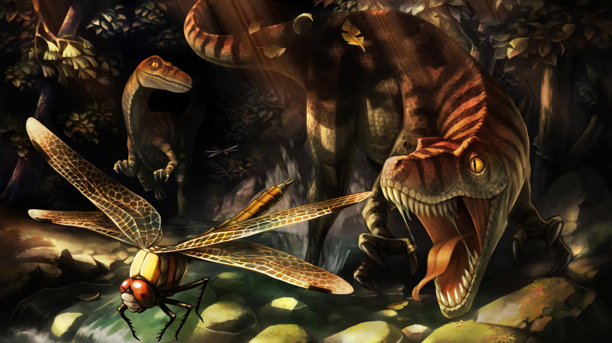 velociraptors, 2K, fantasy art, dinosaurs, Dragons Crown, HD Wallpaper