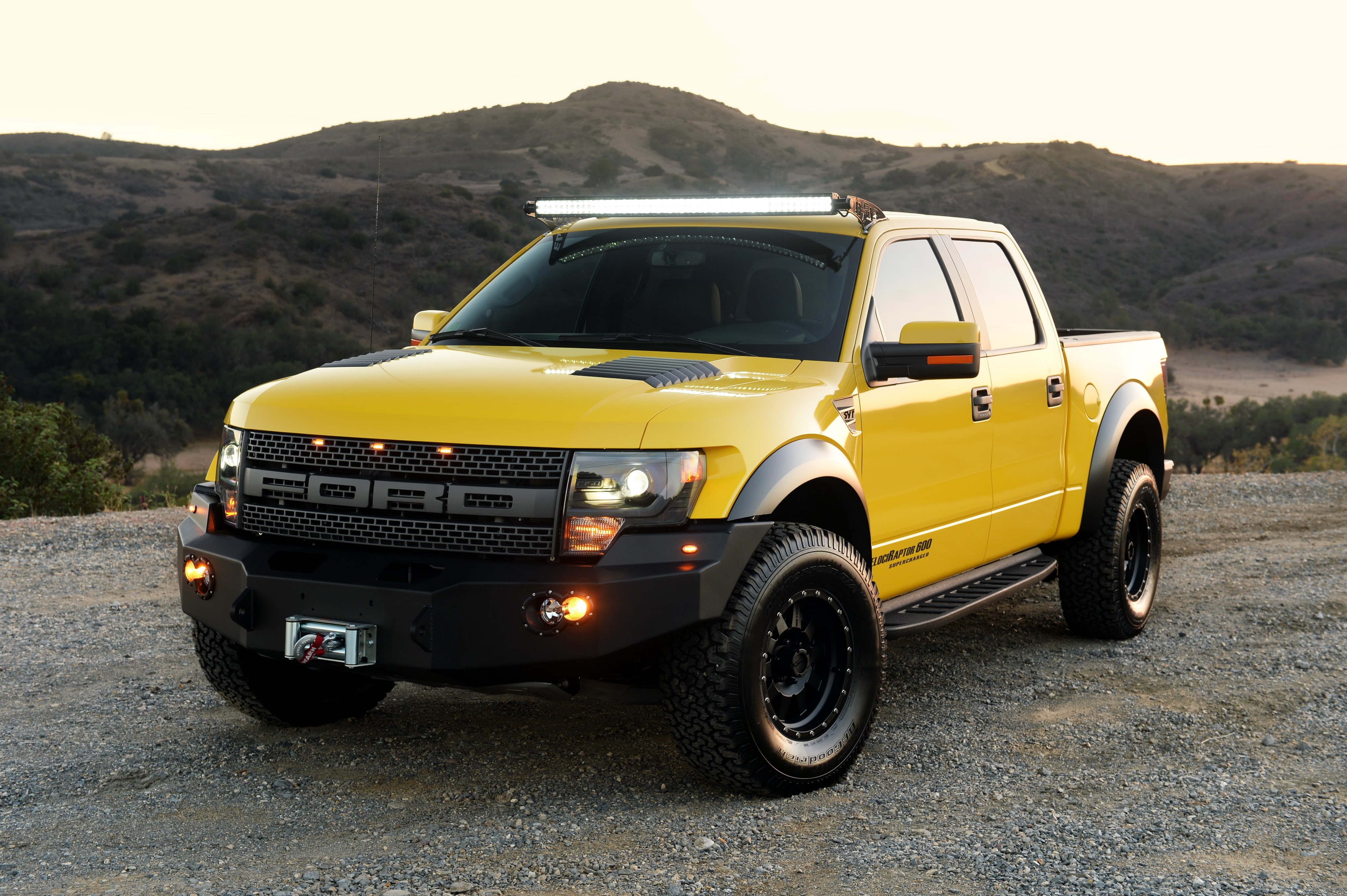 truck, nature, wheel, 2010, 4x4, mountain range, car, retro styled, Hennessey, Ford, 600, motor vehicle, yellow, travel, mountain, road, off-road vehicle, HD Wallpaper