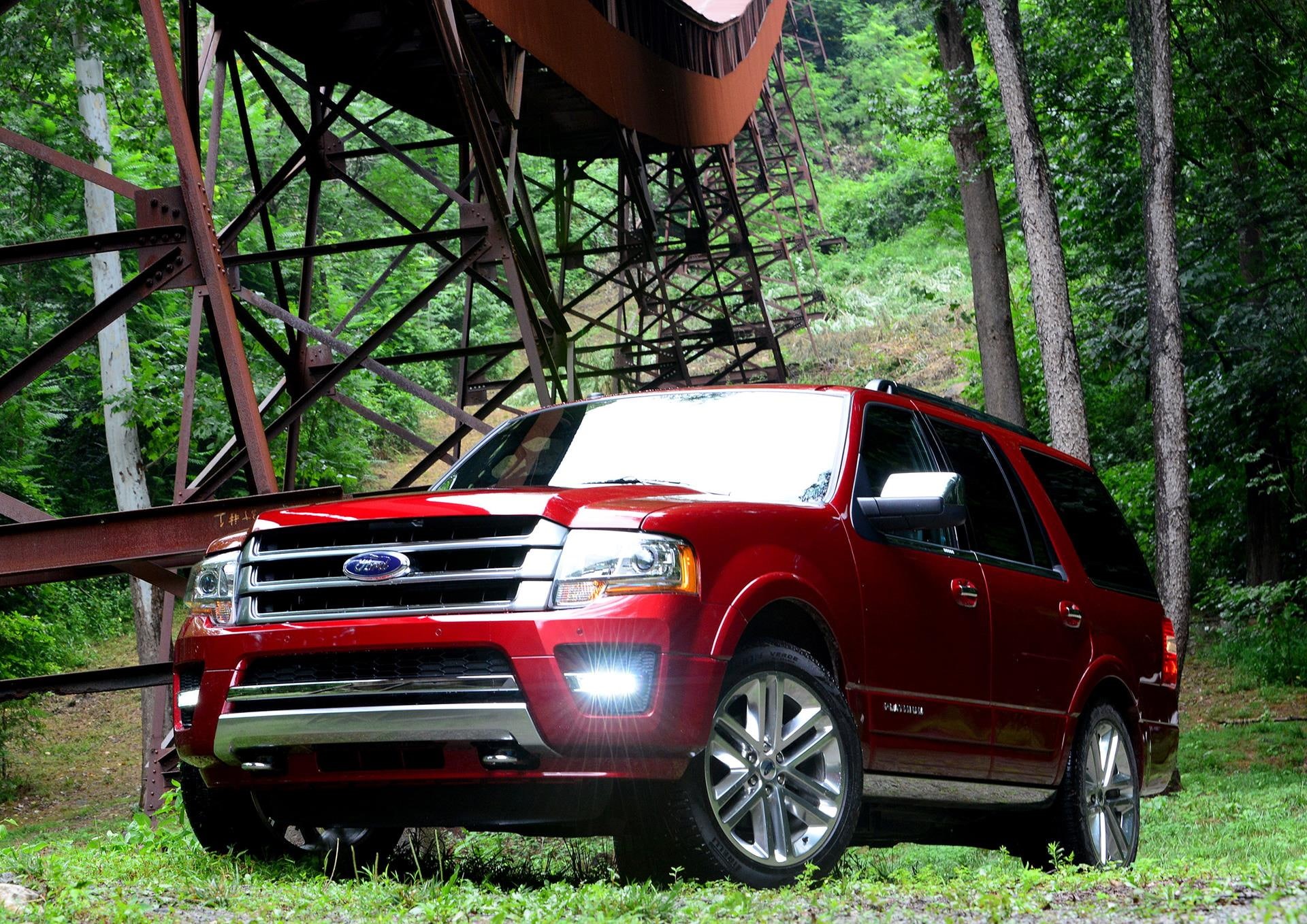 ford, green color, outdoors, 1080P, mode of transportation, motor vehicle, transportation, red, hennessey, velociraptor, car, forest, nature, plant, tree, HD Wallpaper