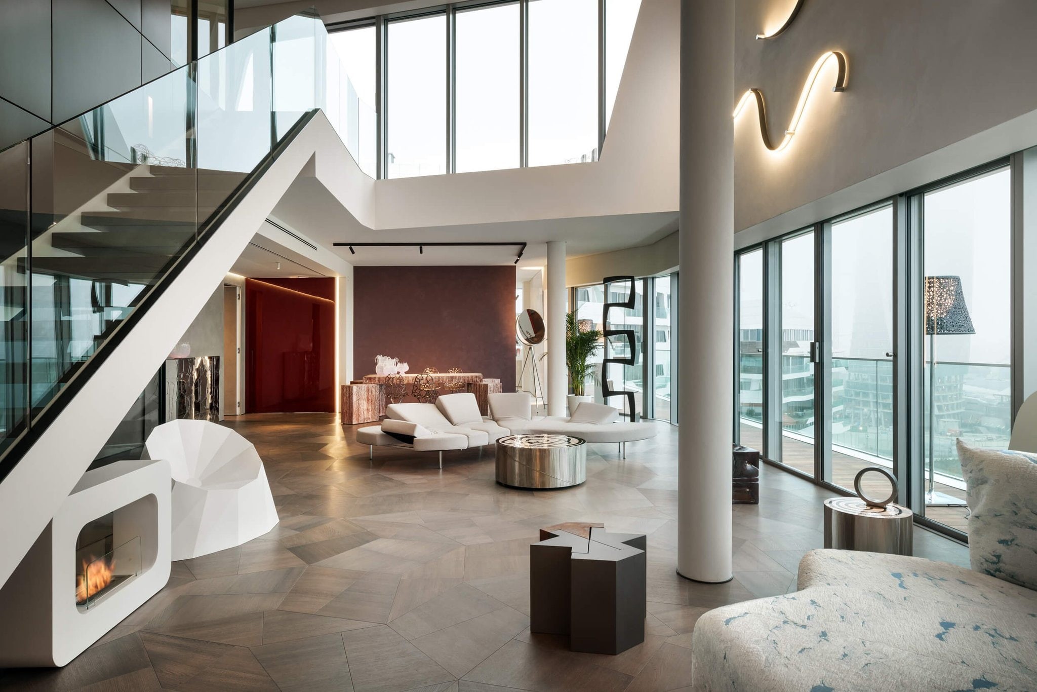 penthouse, Penthouse in Milano, interior, 1080P, living room, HD Wallpaper