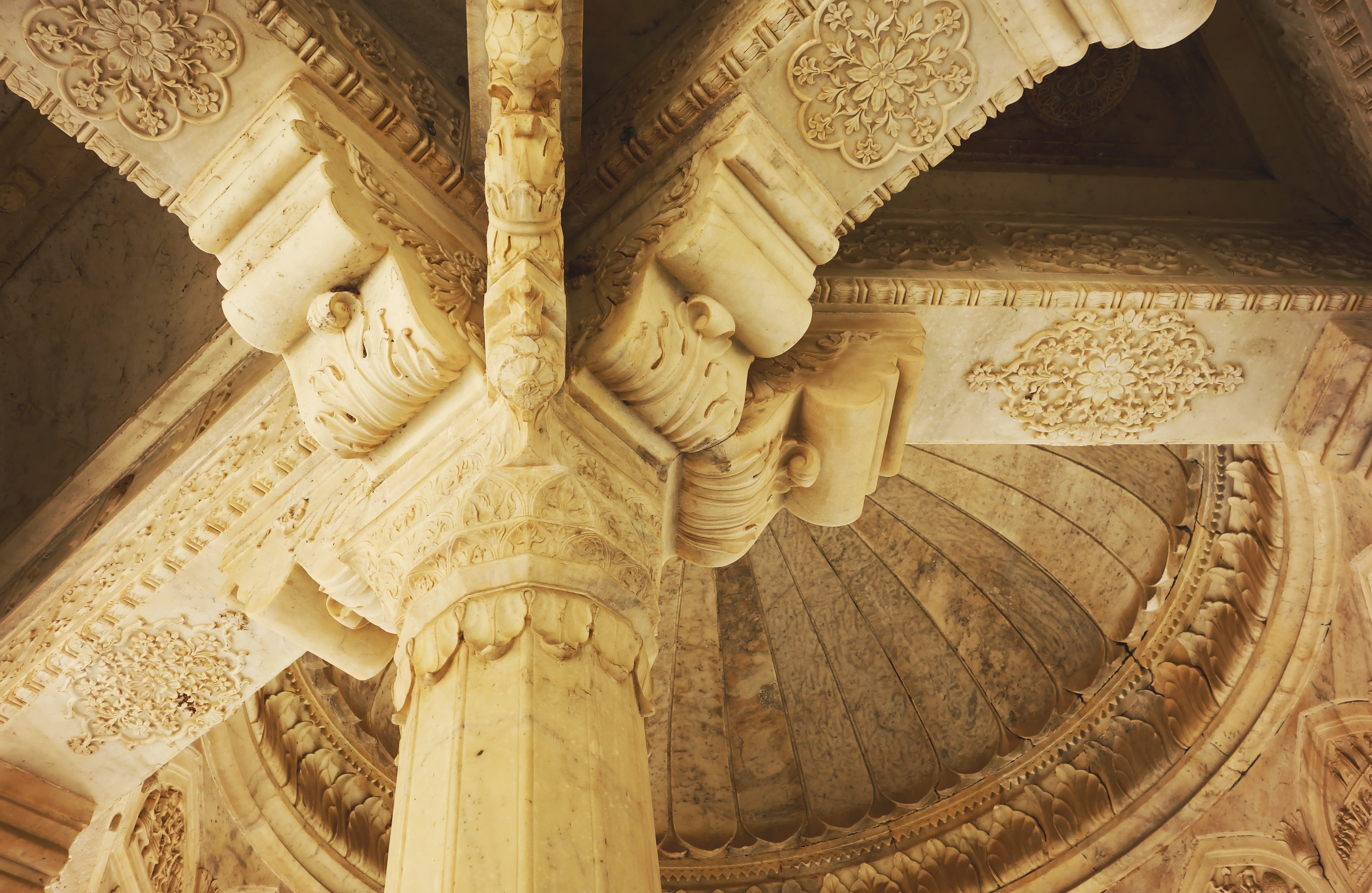 photography, religion, spirituality, dome, ancient, ornate, low, place of worship, angle, sculpture, carving, pattern, belief, indoor, statue, archaeology, HD Wallpaper