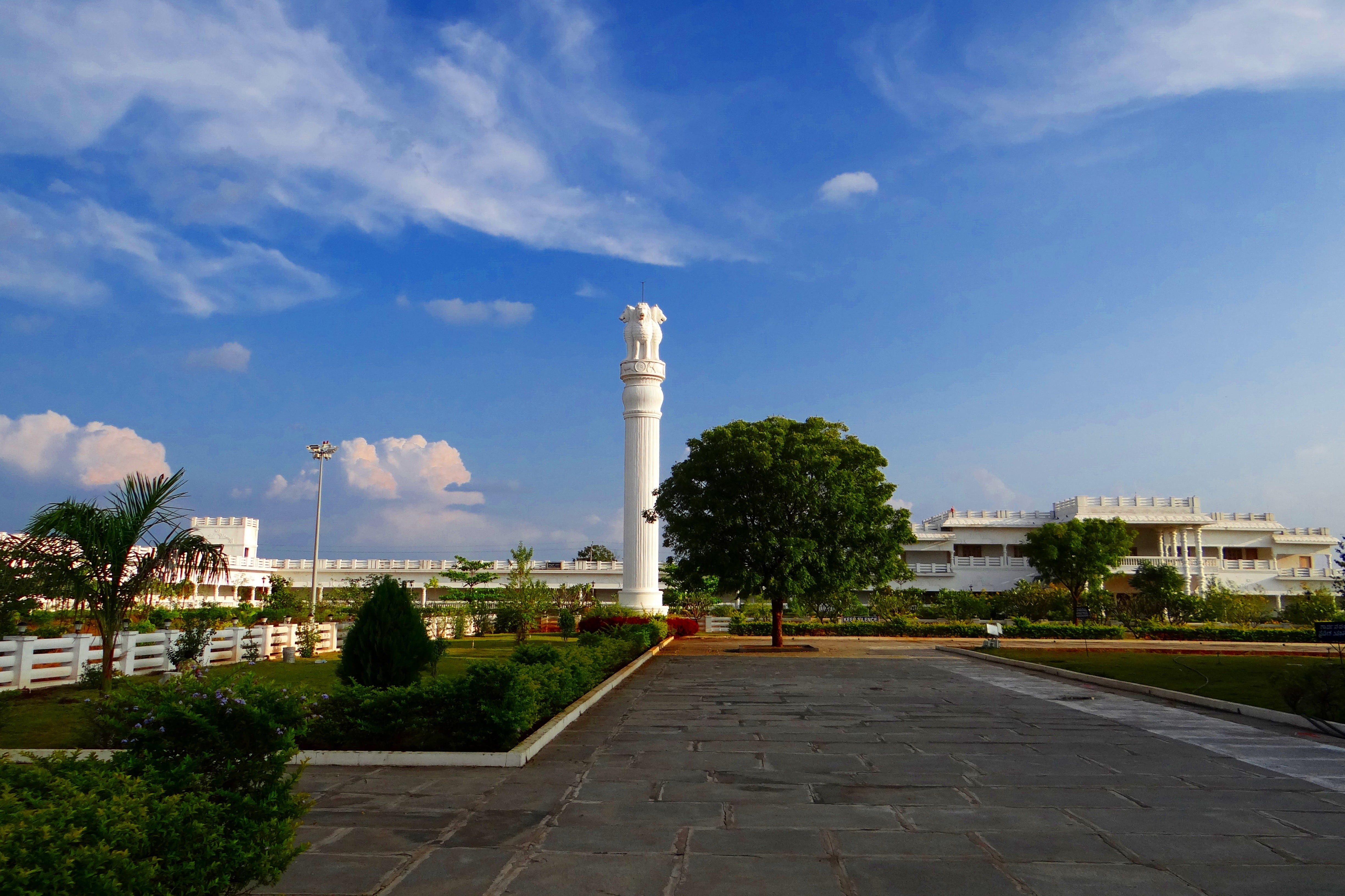 pollution, india, building exterior, architecture, the past, lion capital, nature, factory, blue, city, sky, history, day, buddha vihar, government, cloud - sky, HD Wallpaper