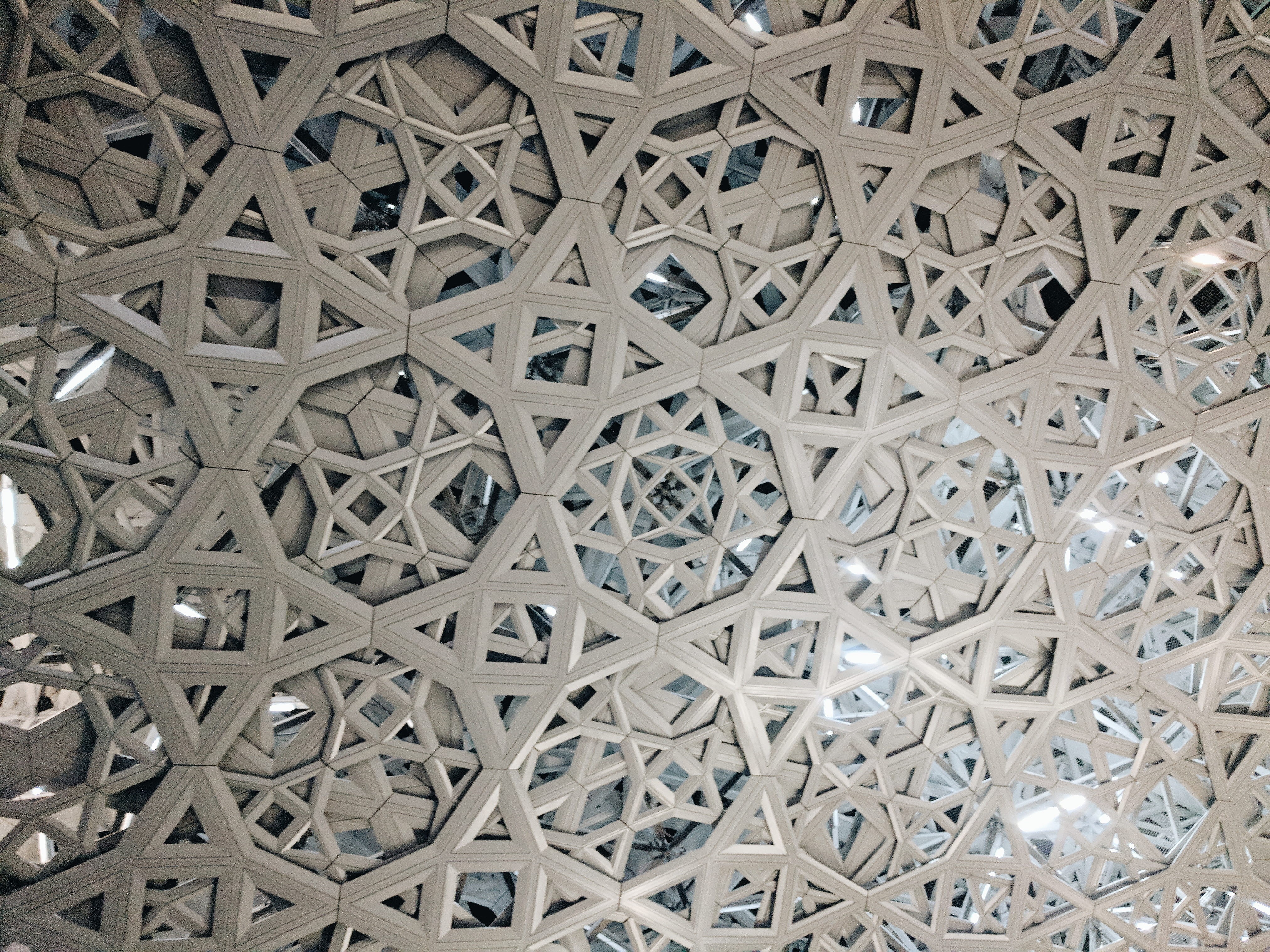 no people, wanderlust, abu dhabi, high angle view, 4K, jean nouvel, art and craft, travel, indoors, craft, design, large group of objects, united arab emirates, HD Wallpaper