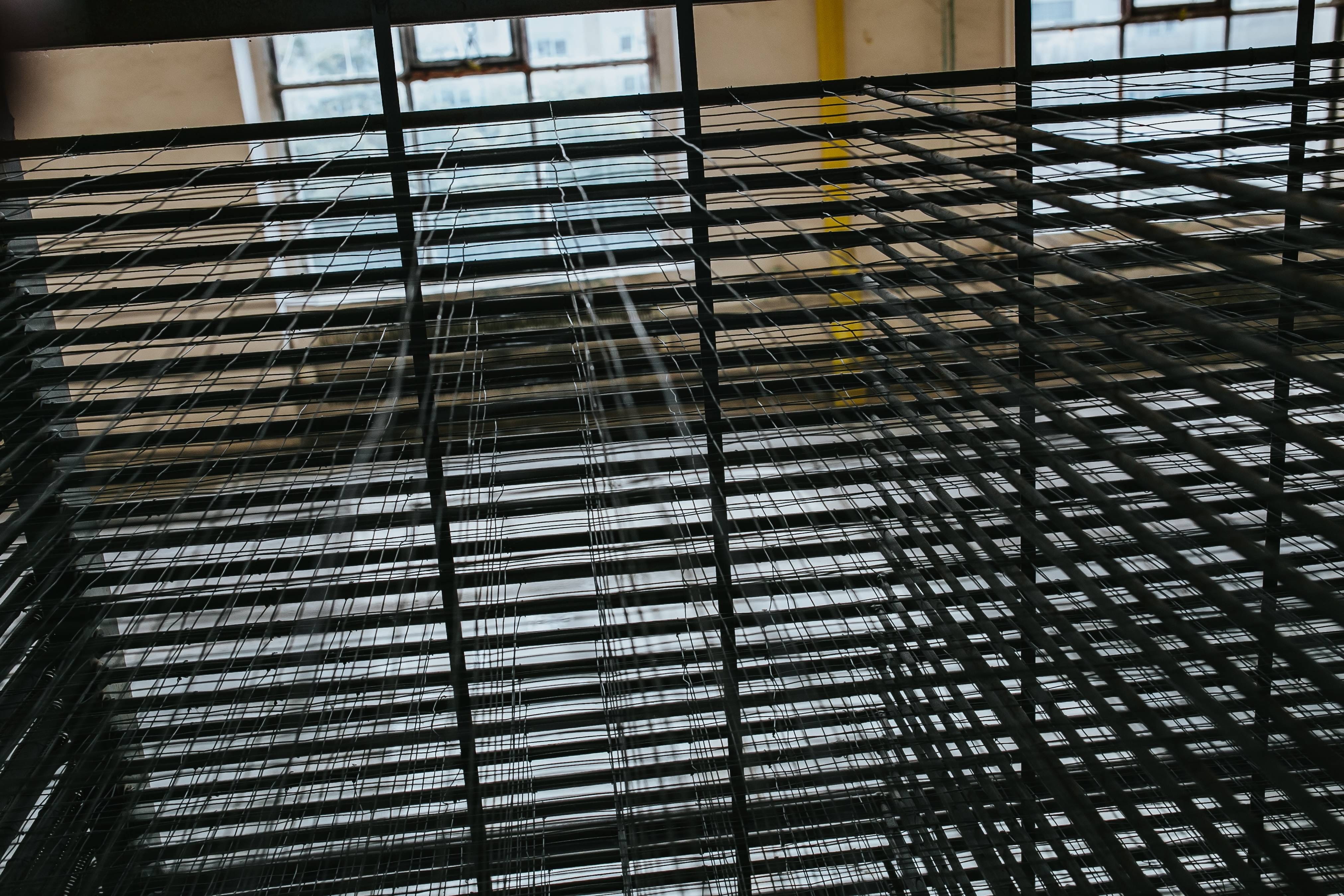 windows, 4K, steel, no people, glass - material, abandoned building, close-up, factory, pillars, hall, nature, pattern, modern, yellow, building exterior, HD Wallpaper