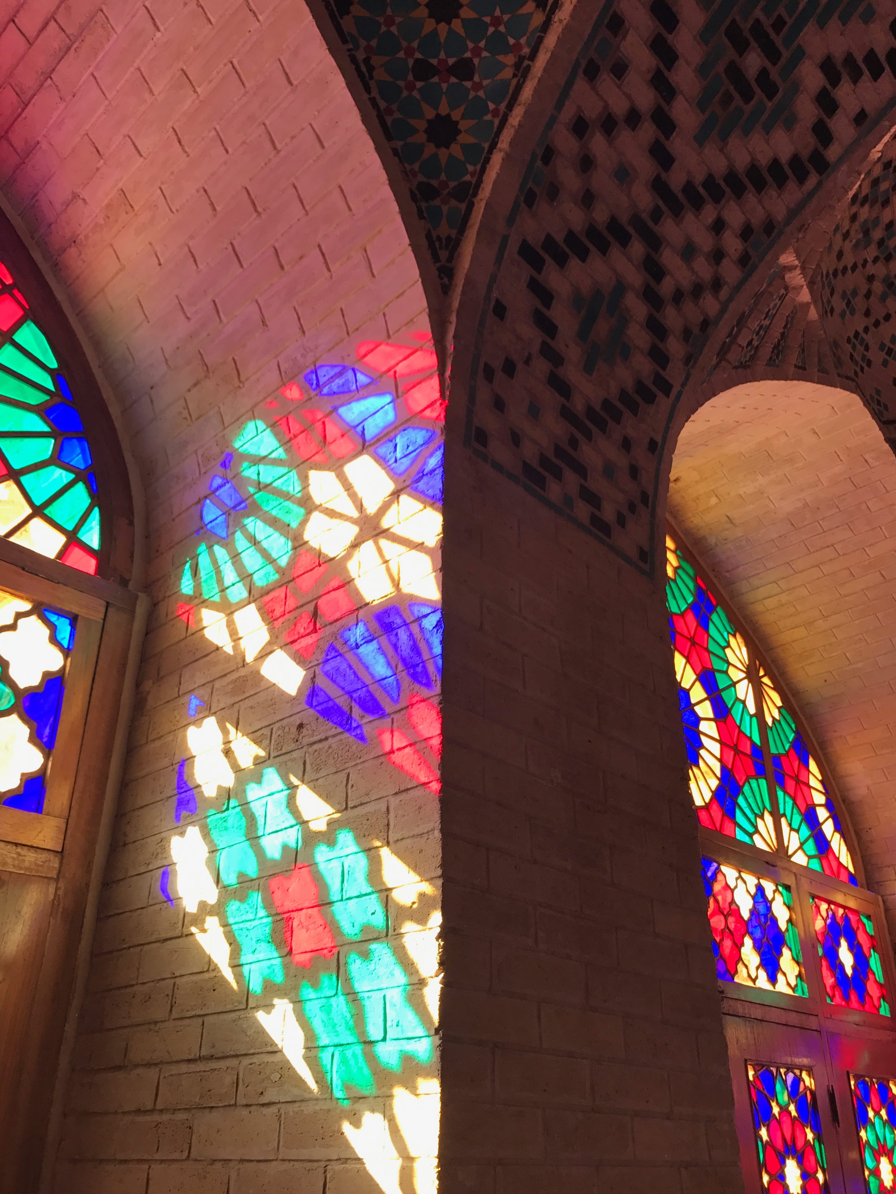 colorful, iran, window, glass - material, place of worship, built structure, architecture and art, floral pattern, multi colored, belief, art and craft, Phone HD Wallpaper