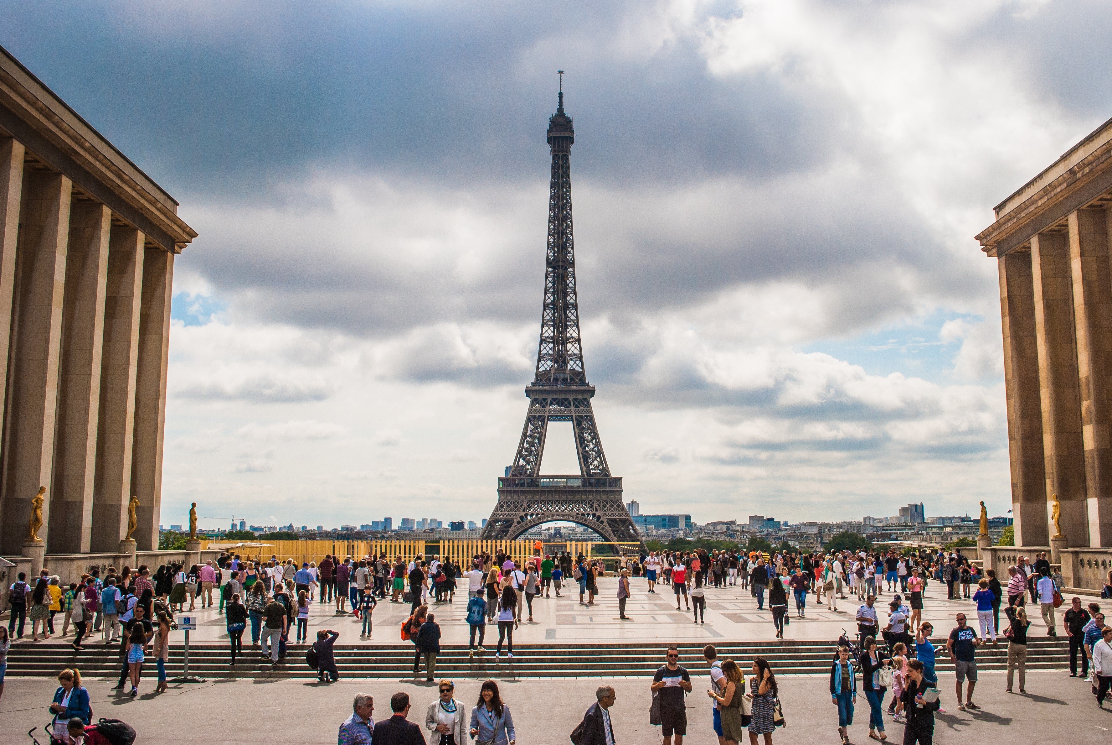 history, tourist, the past, iron - metal, capital Cities, adult, tower, real people, travel Destinations, france, outdoors, cloud - sky, people, travel, HD Wallpaper