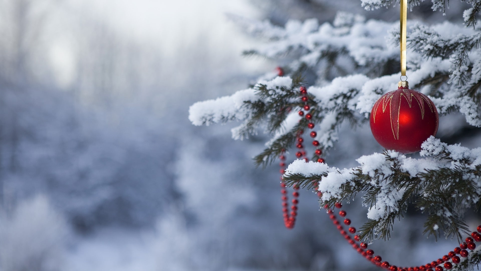 snow, Christmas ornaments, Christmas, 1080P, HD Wallpaper