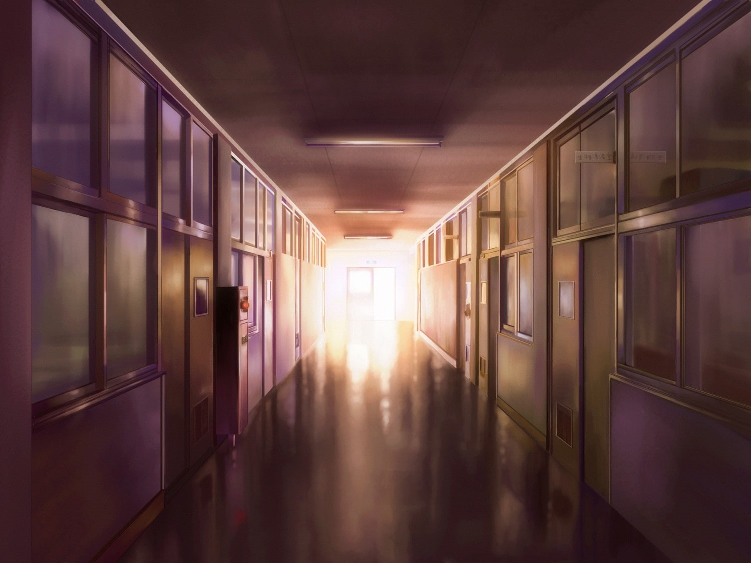 lights, 720P, hallway, school, HD Wallpaper