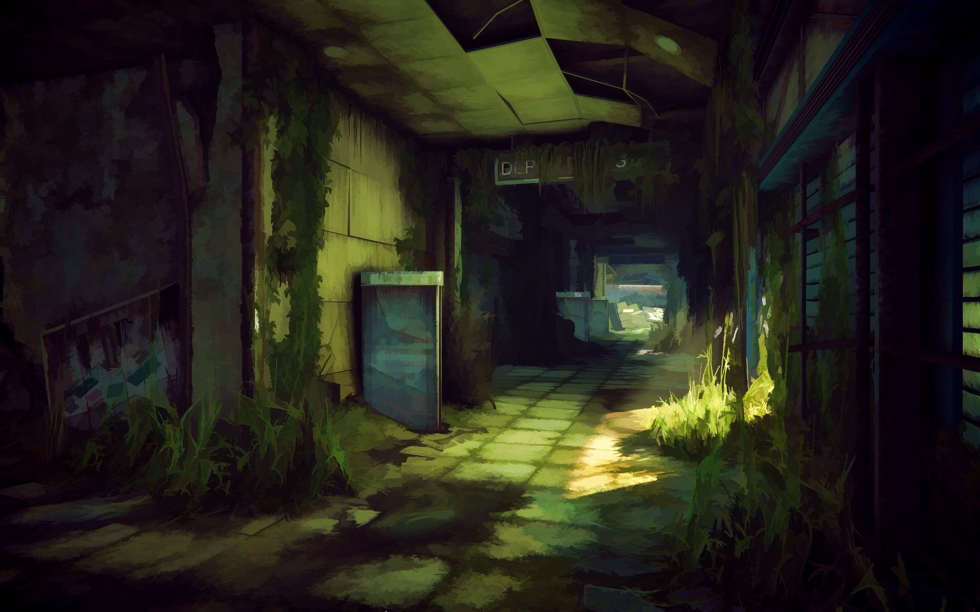 ruin, dirty, built structure, 1080P, indoors, the way forward, building, ceiling, run-down, old, arcade, empty, architecture, illustration, no people, HD Wallpaper