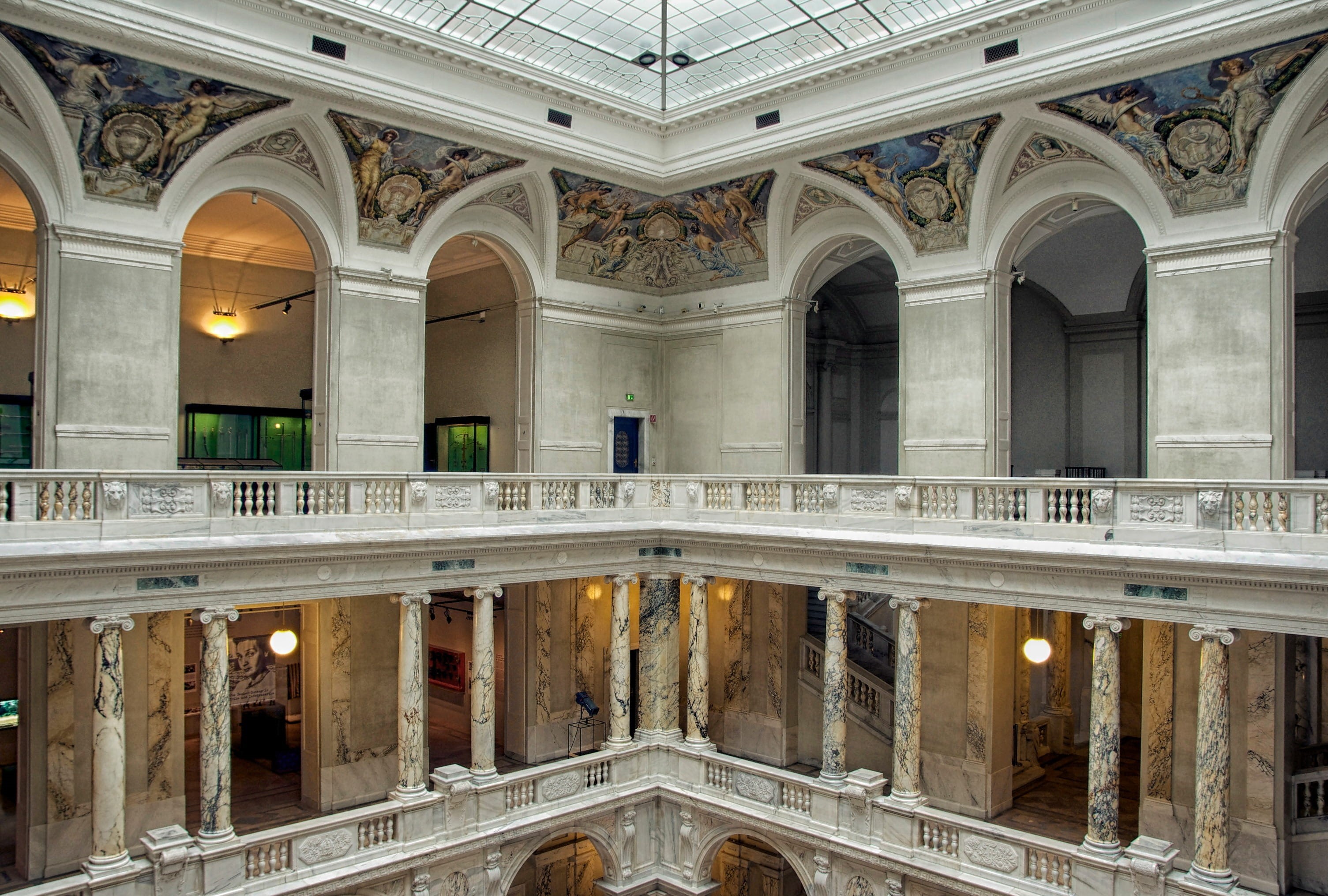 the past, religion, travel, vienna, austria, marble, ceiling light, travel destinations, turned, 2K, built structure, ceiling, concreted, landmark, arcade, HD Wallpaper