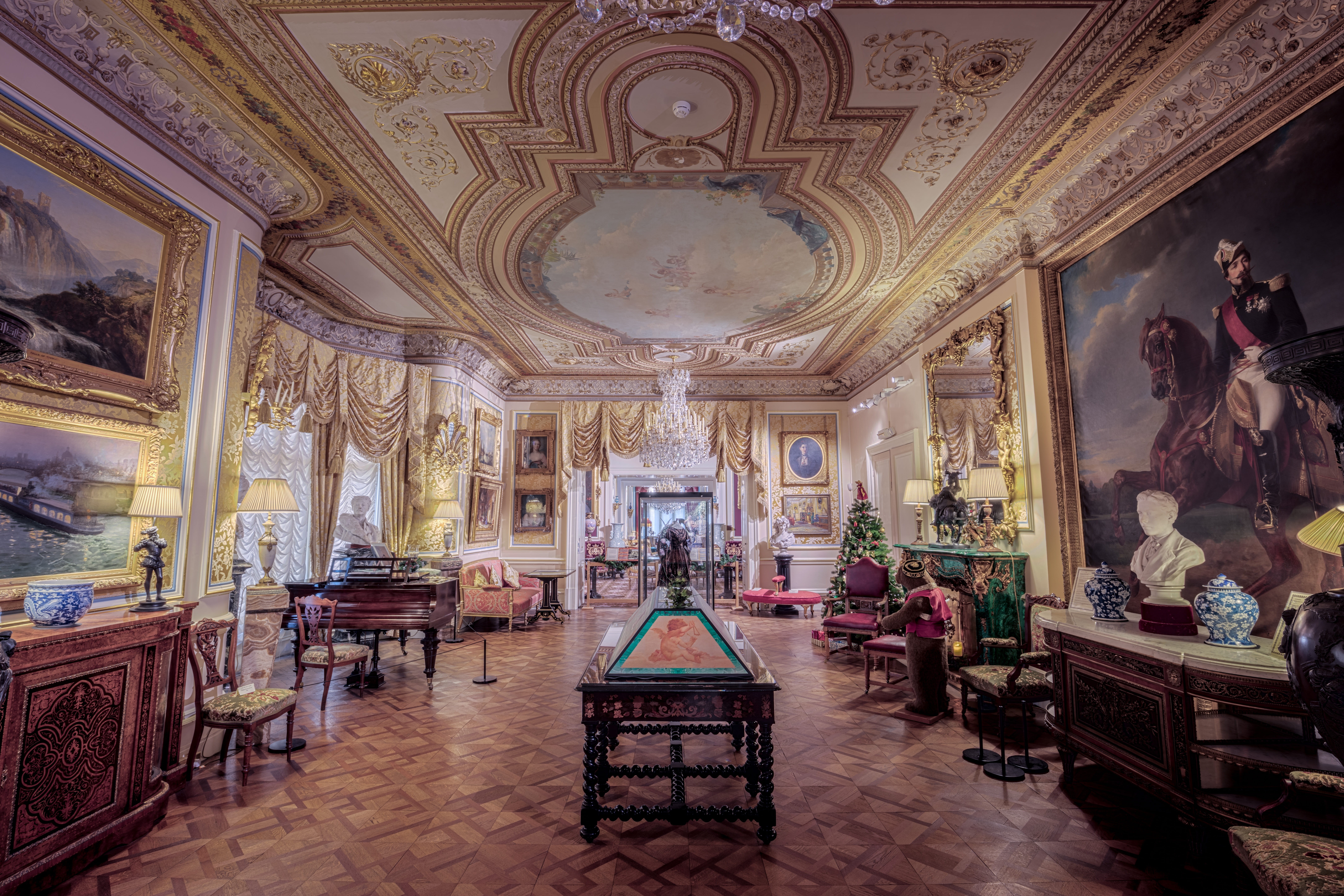 historic, house, ornate, architectural column, cliffe castle, lavish, interiors, creativity, building, english, tiled floor, architecture, travel destinations, HD Wallpaper