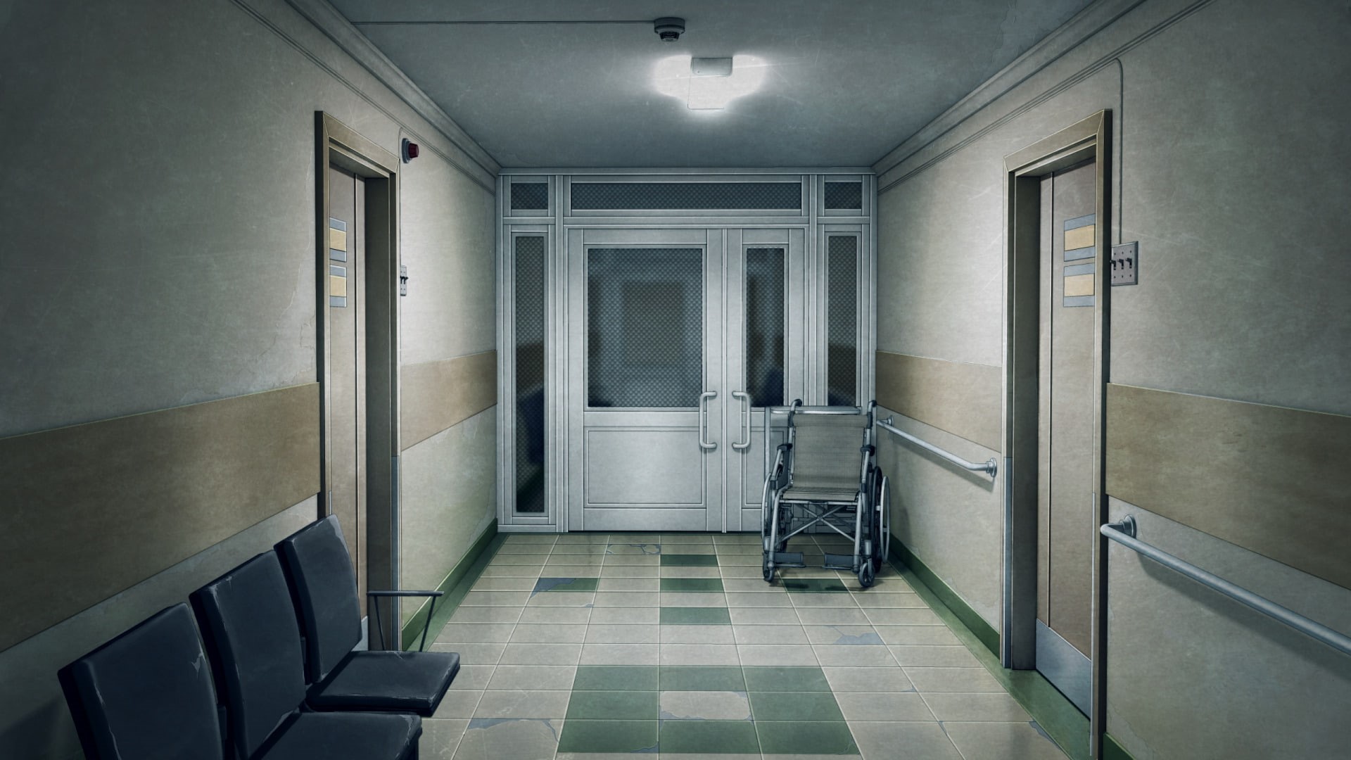 Room, 1080P, Original, Hall, Hospital, Anime, Wheelchair, HD Wallpaper