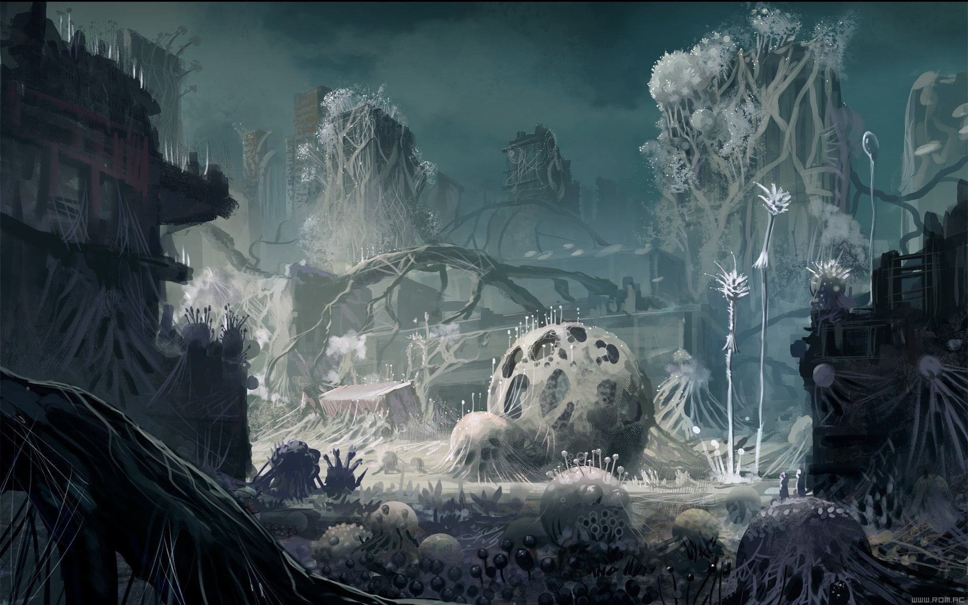 Nausicaa of the Valley of the Wind, ruins, city, 1080P, apocalyptic, destruction, artwork, HD Wallpaper