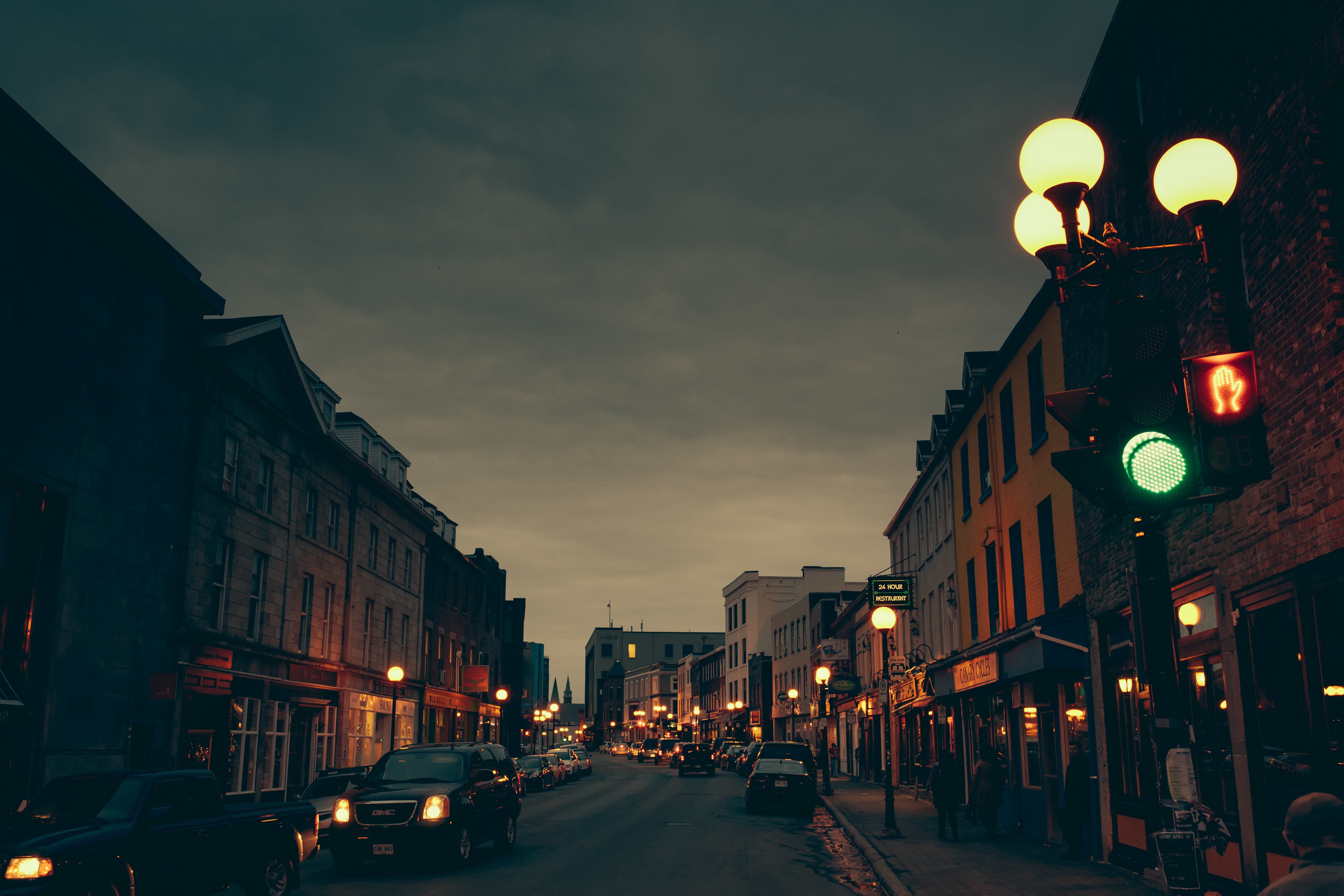 transportation, sky, motor vehicle, europe, car, building, street, town, travel Destinations, rood, famous Place, cars, city street, nighttime, lighting Equipment, HD Wallpaper