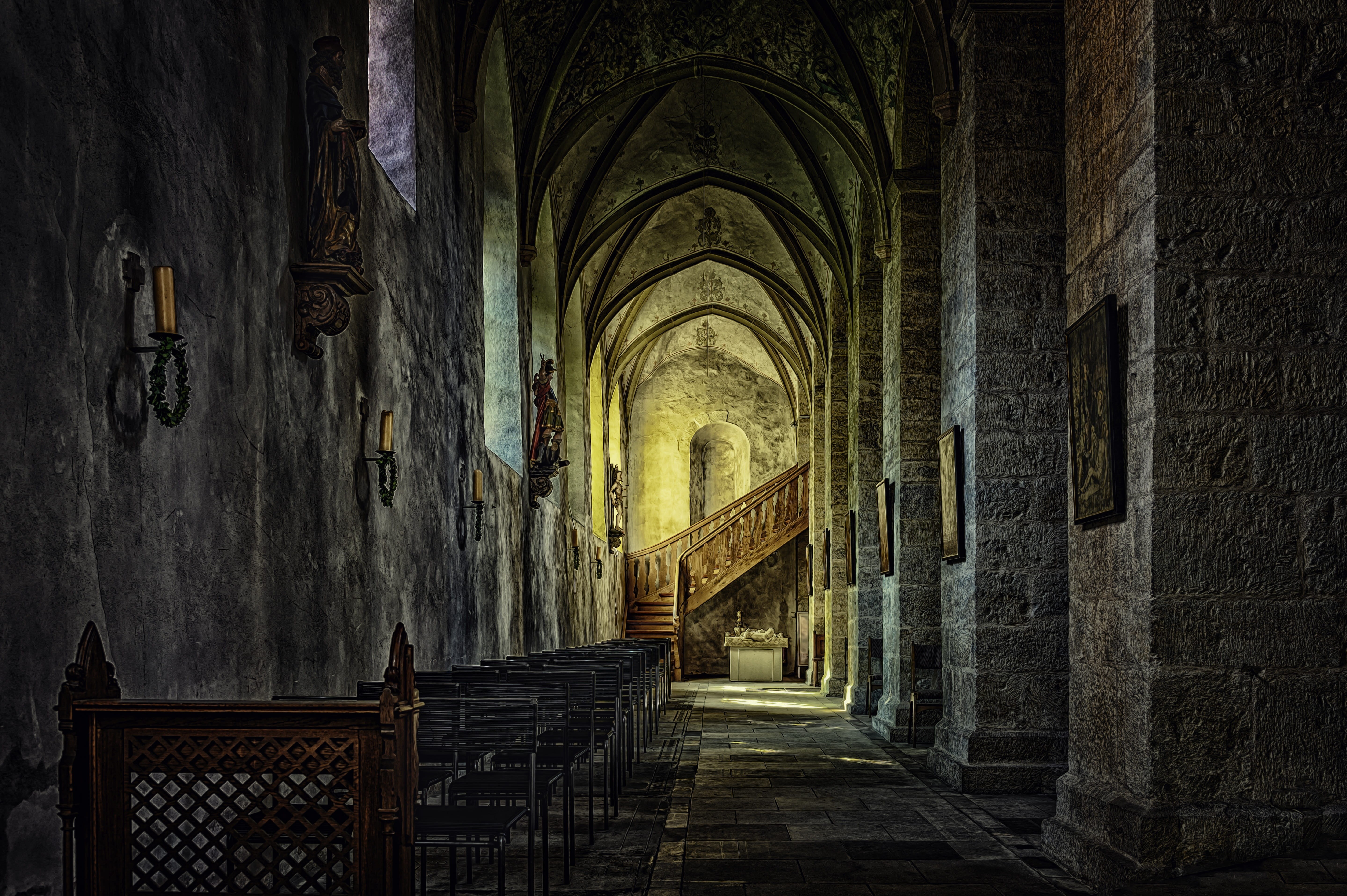 direction, the past, arch, no people, history, church, monastery, gothic, architecture, dark, abbey, building, spirituality, secret, place of worship, belief, HD Wallpaper
