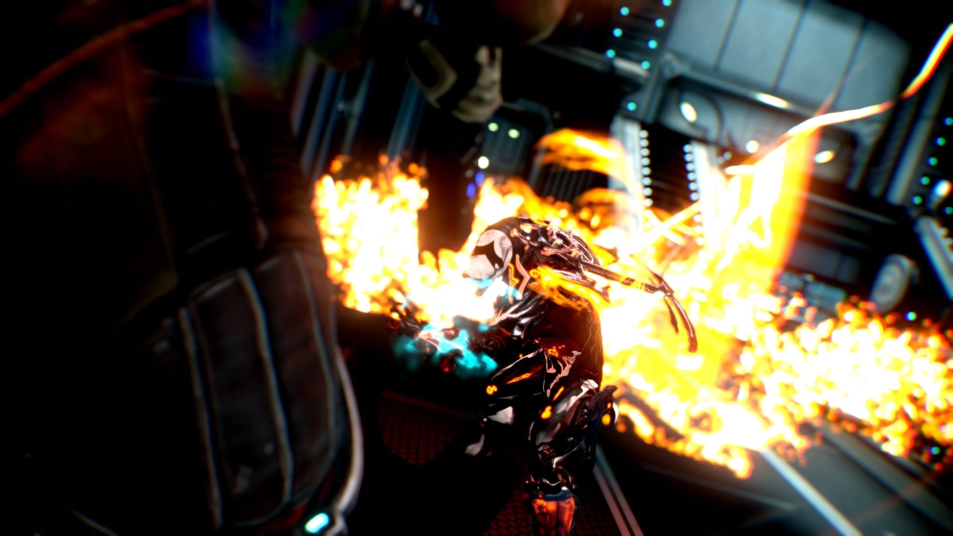 people, indoors, 1080P, long exposure, safety, close-up, motion, welding, blurred motion, sparks, Excalibur (Warframe), fire, flame, working, fire - natural phenomenon, HD Wallpaper
