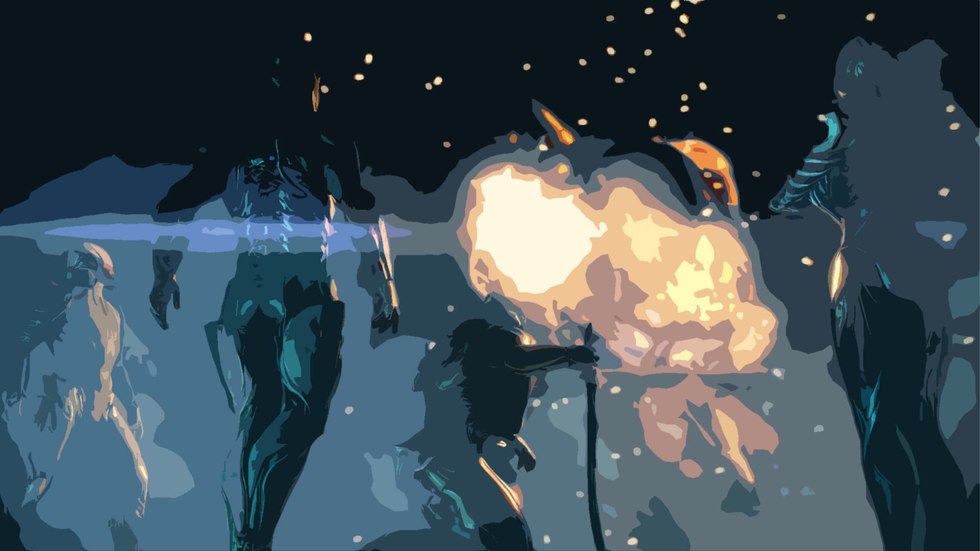 creativity, Excalibur (Warframe), 1080P, glowing, technology, night, lighting equipment, burning, no people, Ash (Warframe), Warframe, glass - material, HD Wallpaper