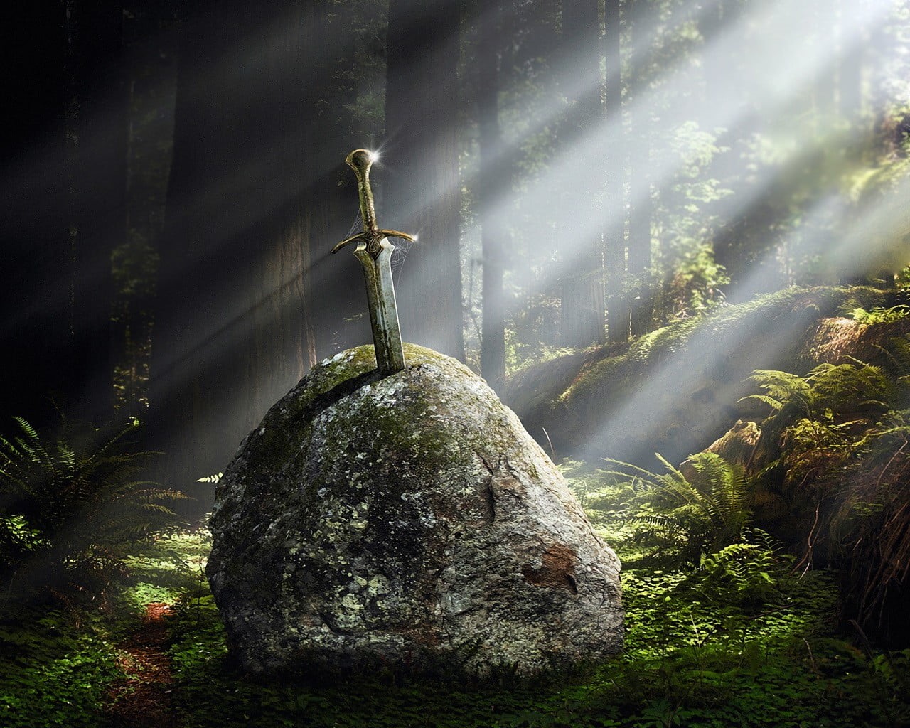 belief, sunbeam, 720P, rock, forest, death, crucifix, tombstone, solid, religion, grave, catholicism, brown, environment, fantasy, plant, outdoors, architecture, HD Wallpaper