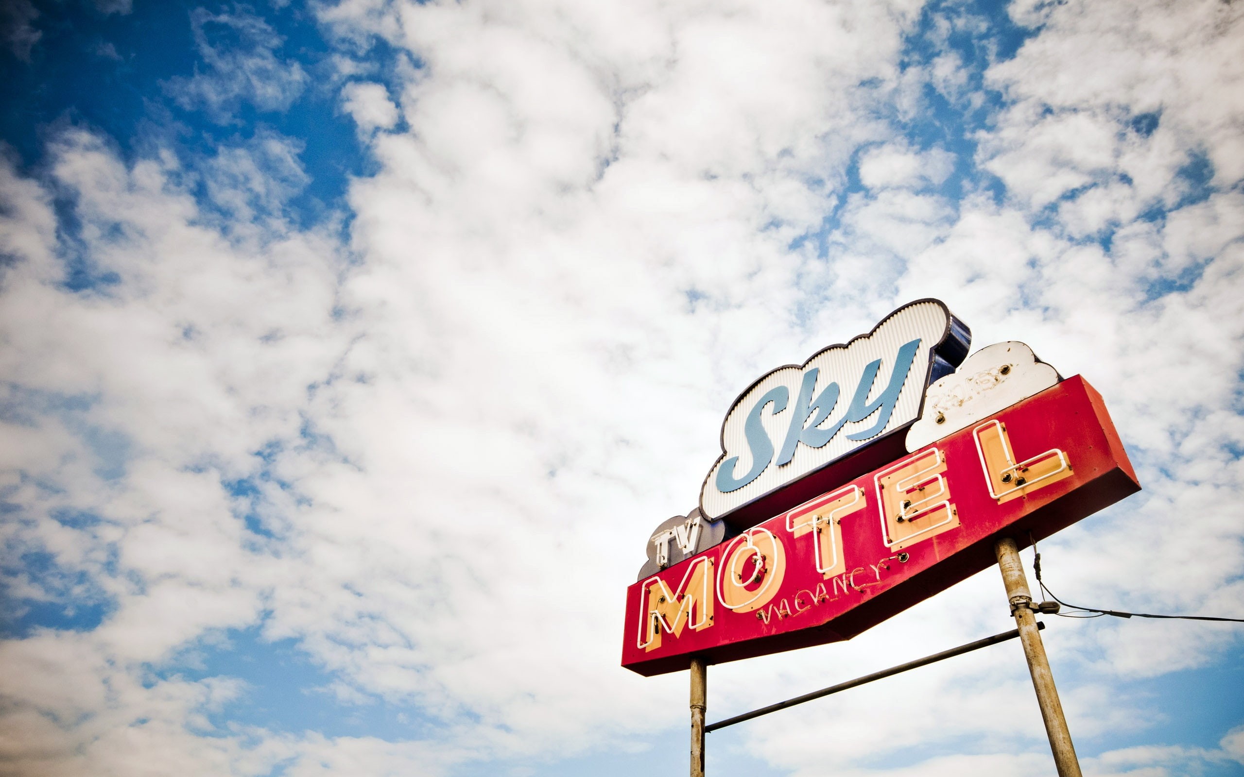 USA, Sky, 2K, Motel, HD Wallpaper