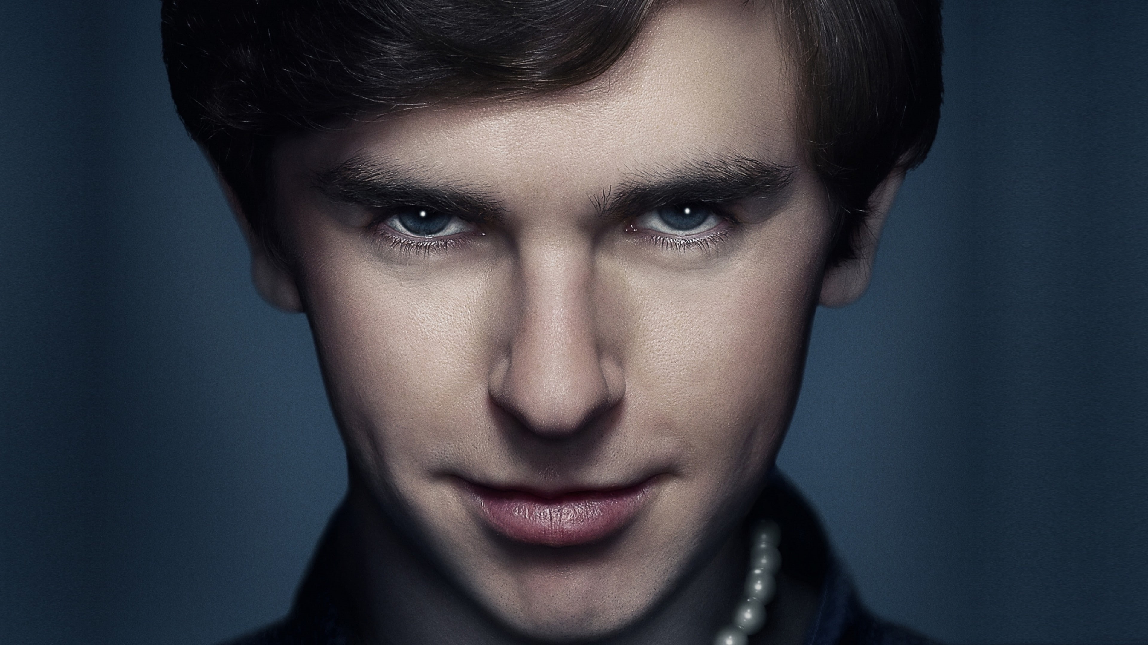 white, Bates Motel, necklace, black, pearl, Best TV Series, Freddie Highmore, wearing, 4K, season 4, man, beaded, shirt, HD Wallpaper