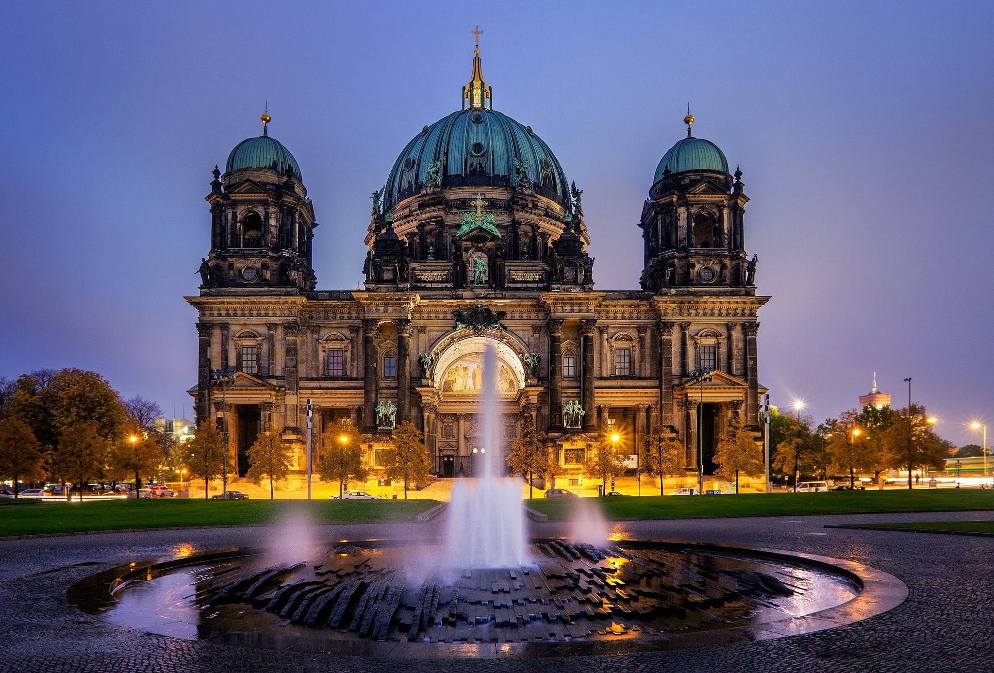building, architecture, outdoors, building exterior, religion, spraying, place of worship, nature, travel destinations, dome, tourism, Berlin, belief, water, HD Wallpaper