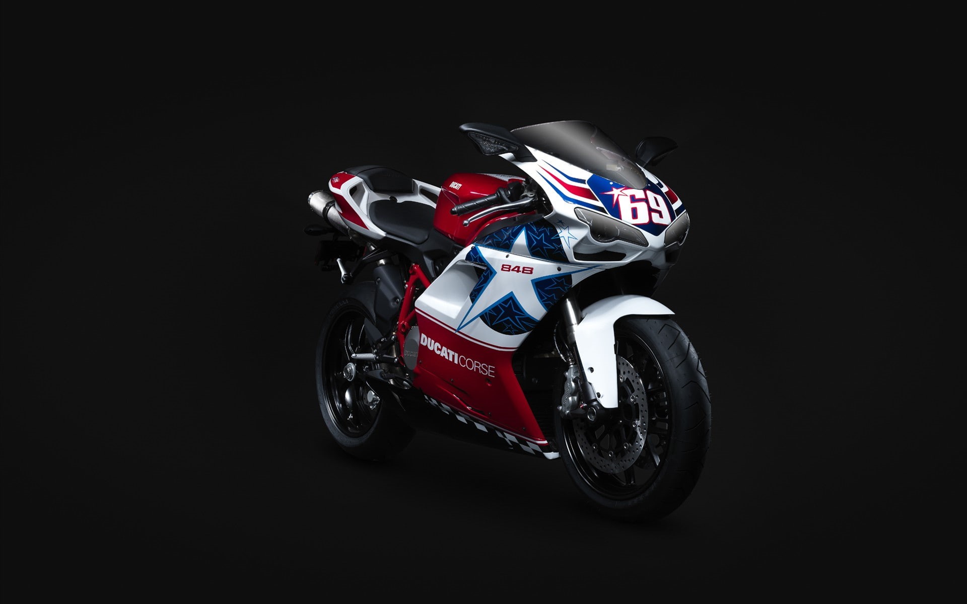 red, sports, motorcycles, hd, bike, bikes and motorcycles, ducati, blue, black, white, 1080P, bikes, 848, HD Wallpaper