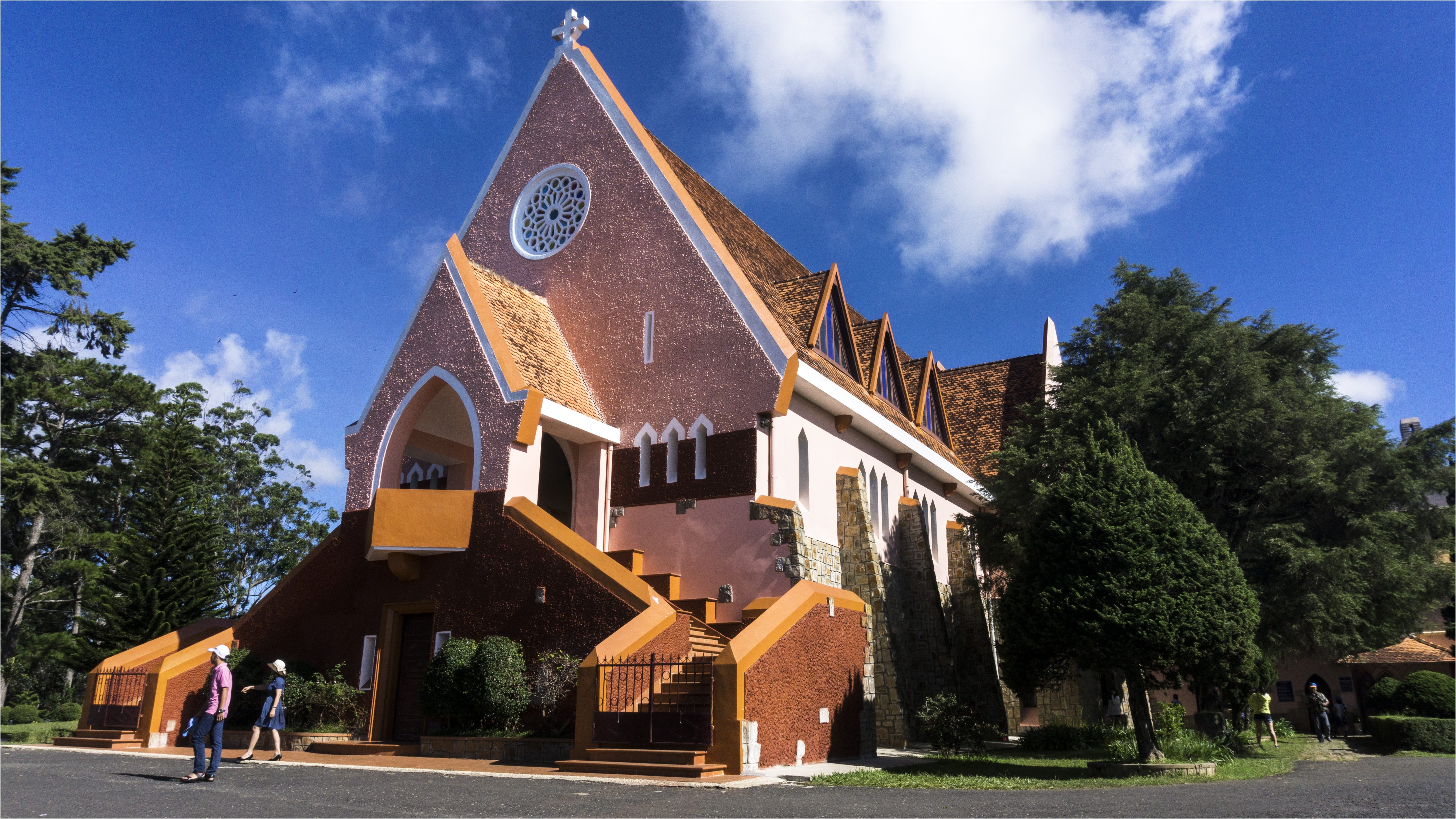 nature, tower, house, outdoors, tree, cloud - sky, place of worship, built structure, architecture, sky, church mai anh, building exterior, spirituality, HD Wallpaper