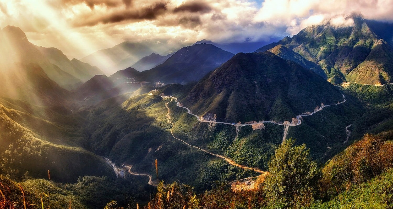 Vietnam, no people, environment, outdoors, mountain peak, remote, valley, day, landscape, clouds, plant, green, cloud - sky, photo, sunset, idyllic, 720P, HD Wallpaper