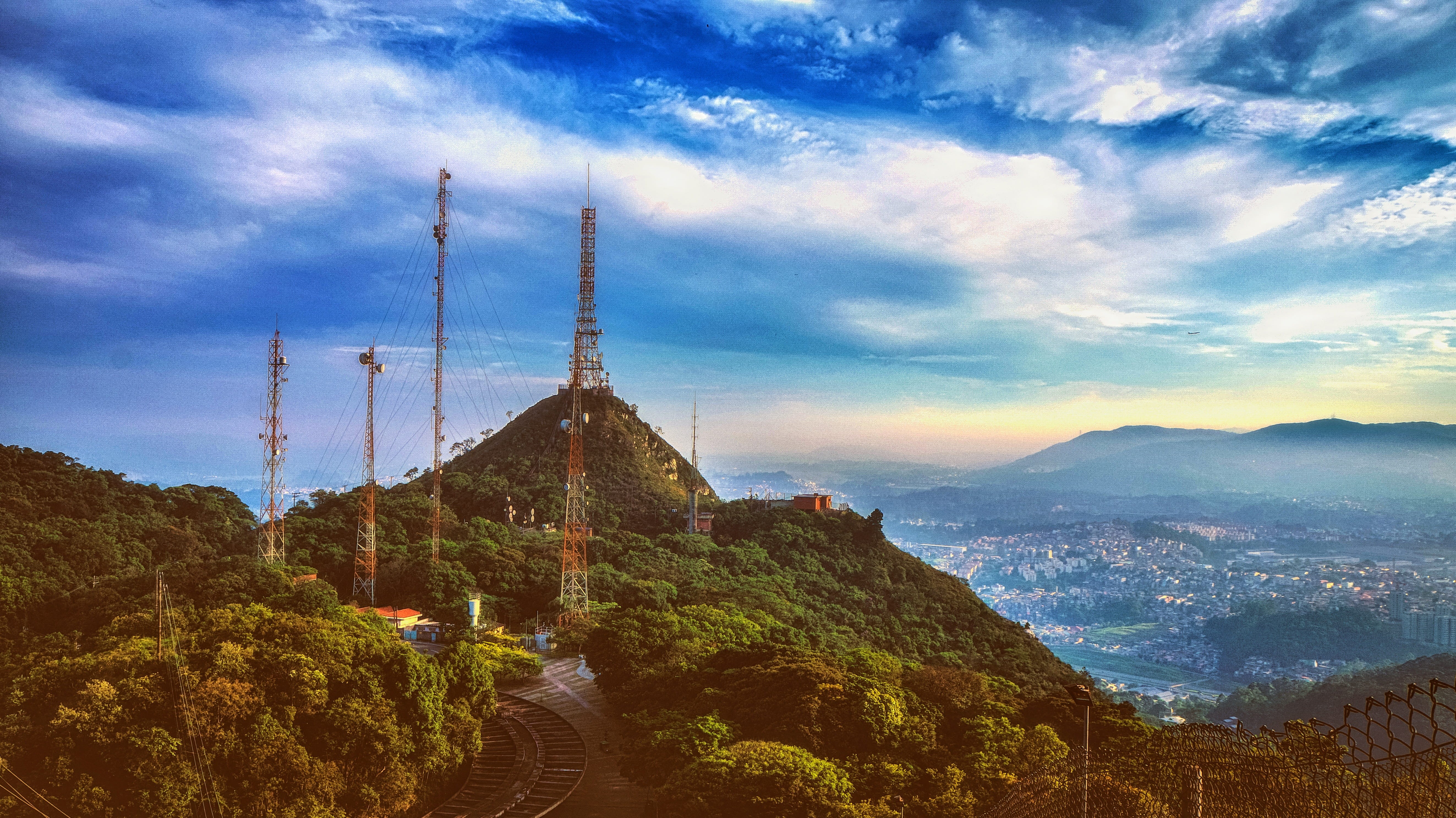 spire, belief, communication, antennas, scenics - nature, cloud - sky, tv, landscape, radio, mountain, beauty in nature, building exterior, antenna, technology, HD Wallpaper