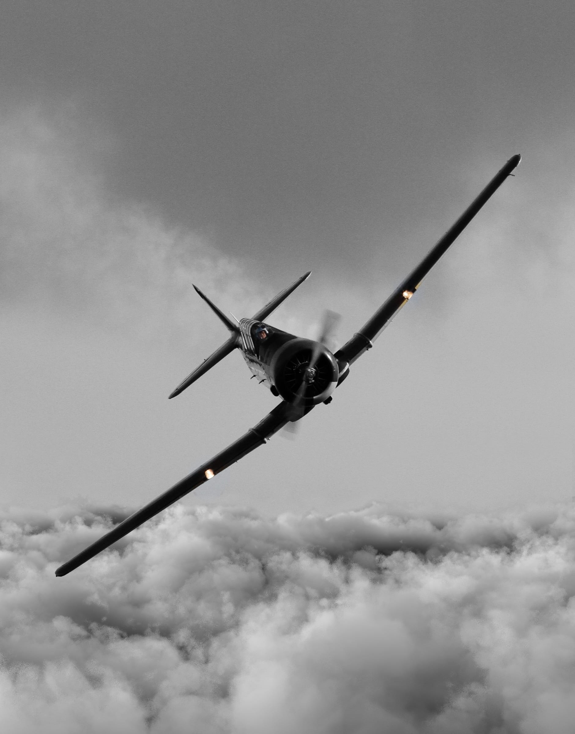 twin-engine, somersault, show, clouds, travel, old, airplane, mid-air, motion, day, air vehicle, light, aviation, single-engine, nature, 1080P, wing, black, Phone HD Wallpaper