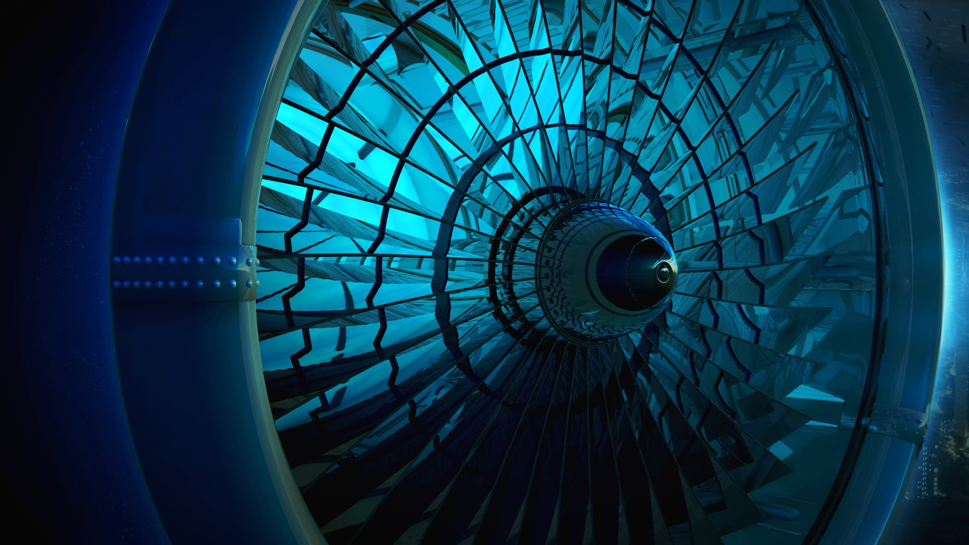 detail, ceiling, architecture, low angle view, close-up, full frame, 3D graphics, backgrounds, day, design, circle, no people, air vehicle, geometric shape, HD Wallpaper