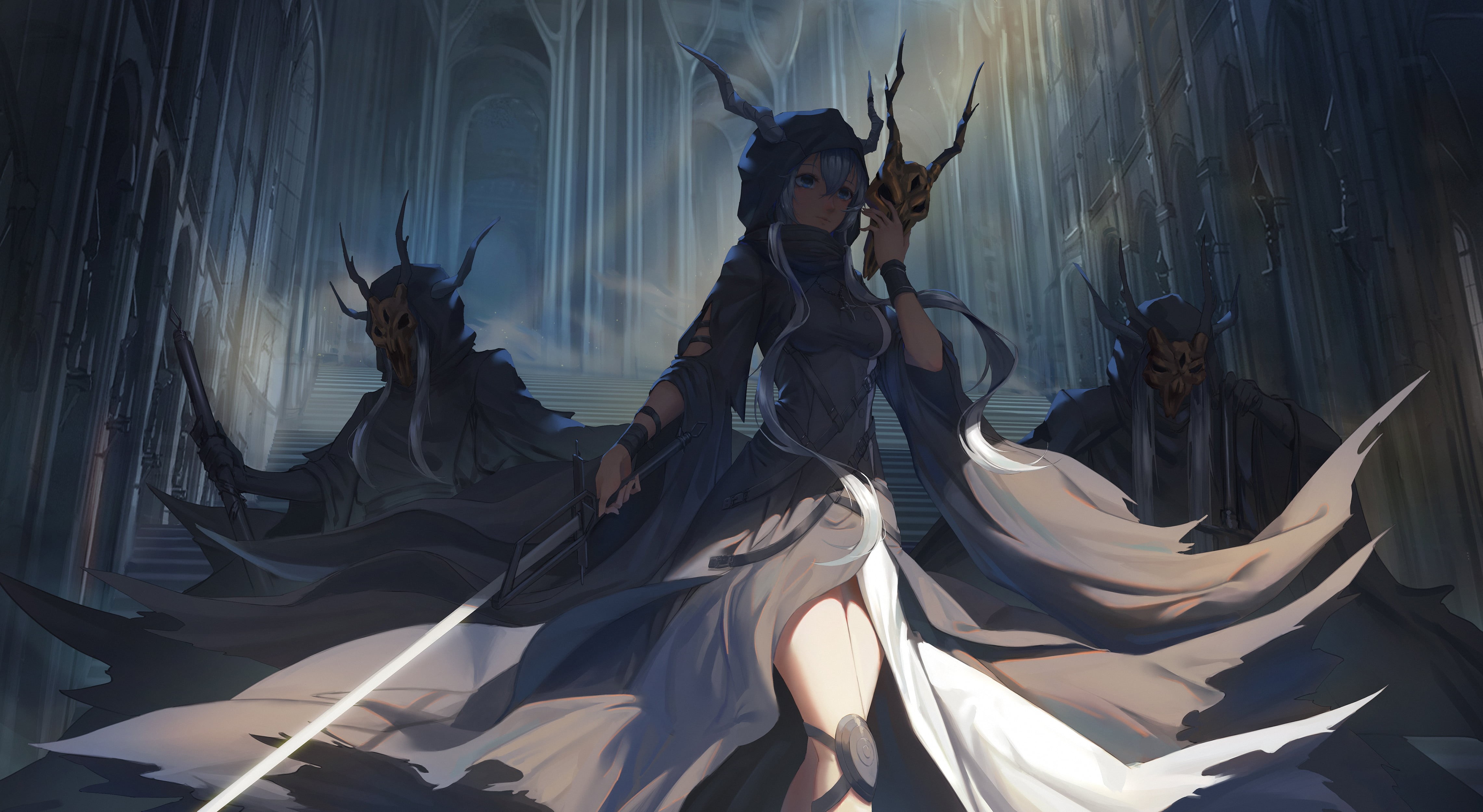 anime girls, Shining (Arknights), Arknights, kumachi, 4K, HD Wallpaper
