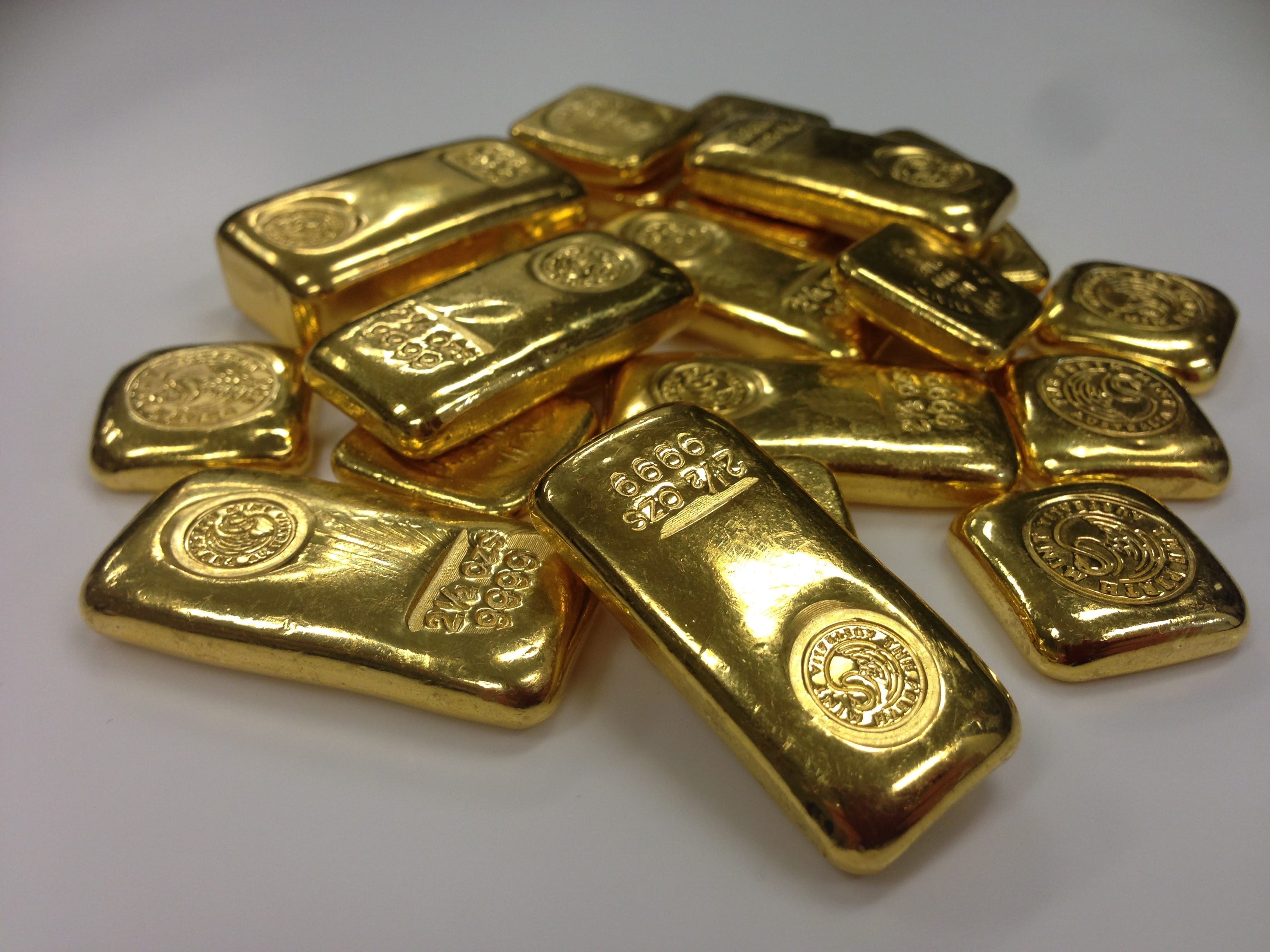 indoors, economy, business, antique, ingot, metal, gold bar, no people, 2K, finance, white background, large group of objects, close-up, money, gray, white, HD Wallpaper