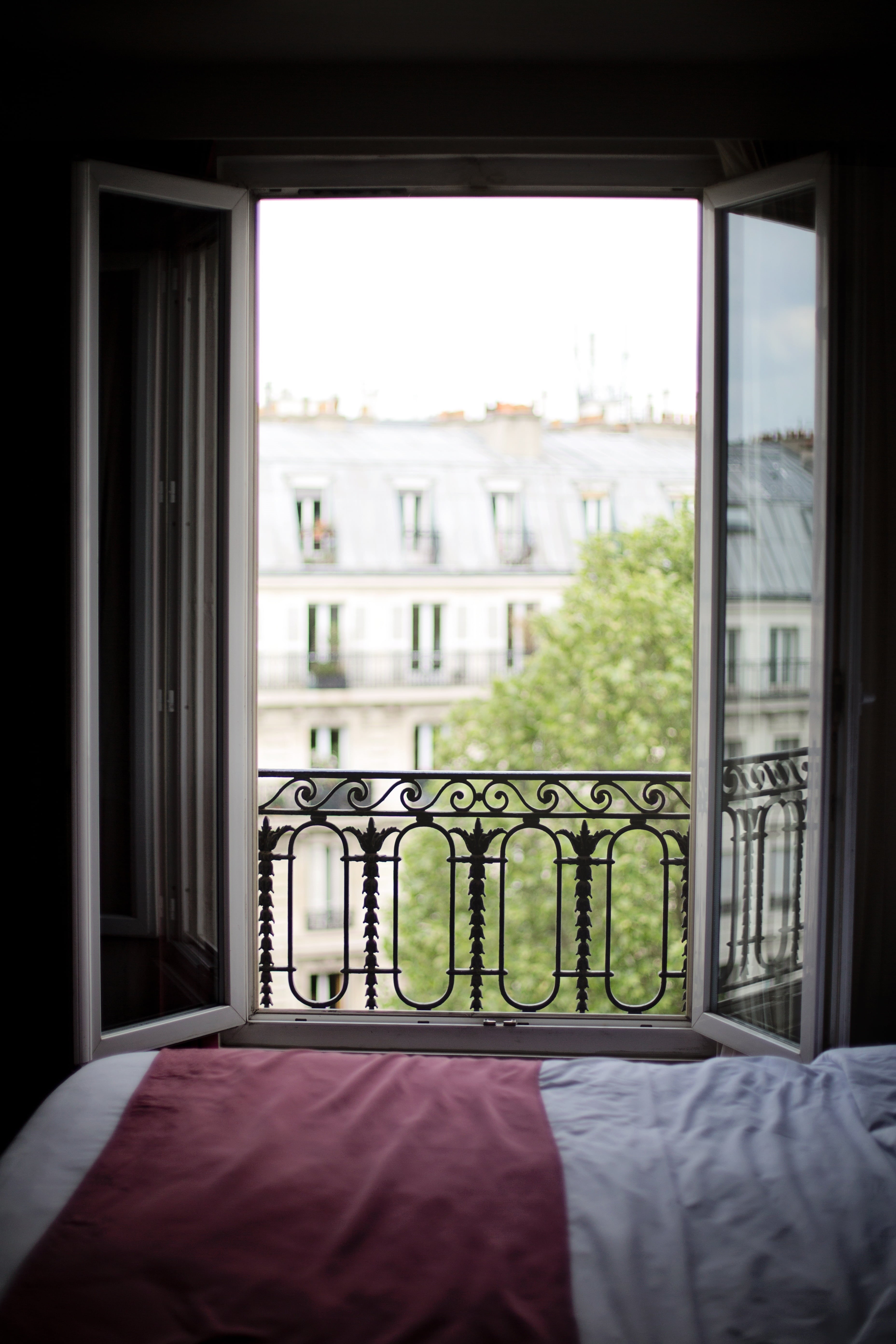 no People, window, furniture, hotel, portrait, bedroom window, 5K, bedroom, day, home Interior, glass - material, domestic Room, apartment, daytime, paris, Phone HD Wallpaper