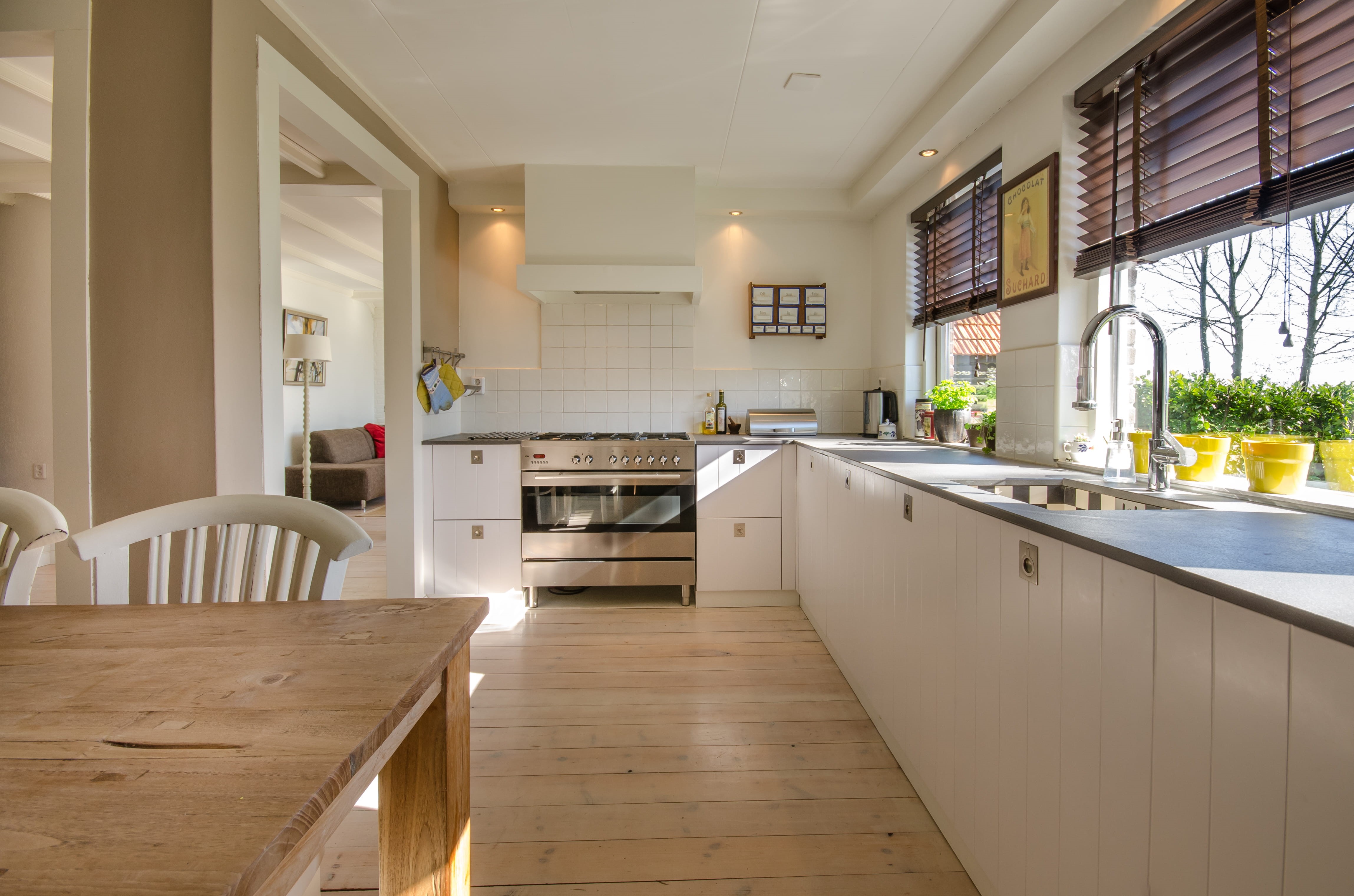 food counter, brown, interior design, blinds, flooring, near, household equipment, day, wooden flooring, cupboard, appliance, hardwood floor, wood, home showcase interior, HD Wallpaper
