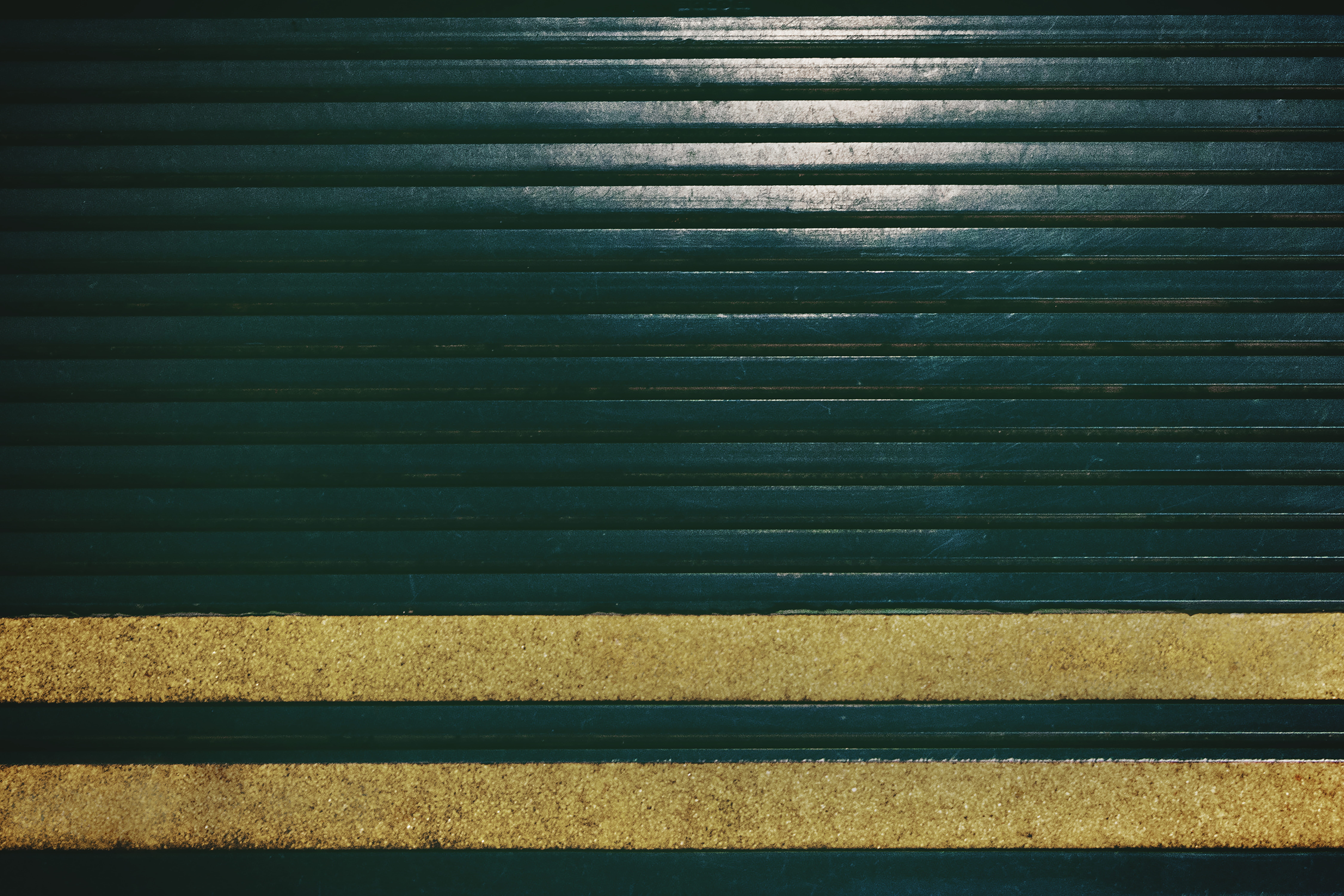 asphalt, sunlight, caution tape, repetition, shutter, textured, banister, floor, 8K, full frame, corrugated, road, no people, wall - building feature, HD Wallpaper