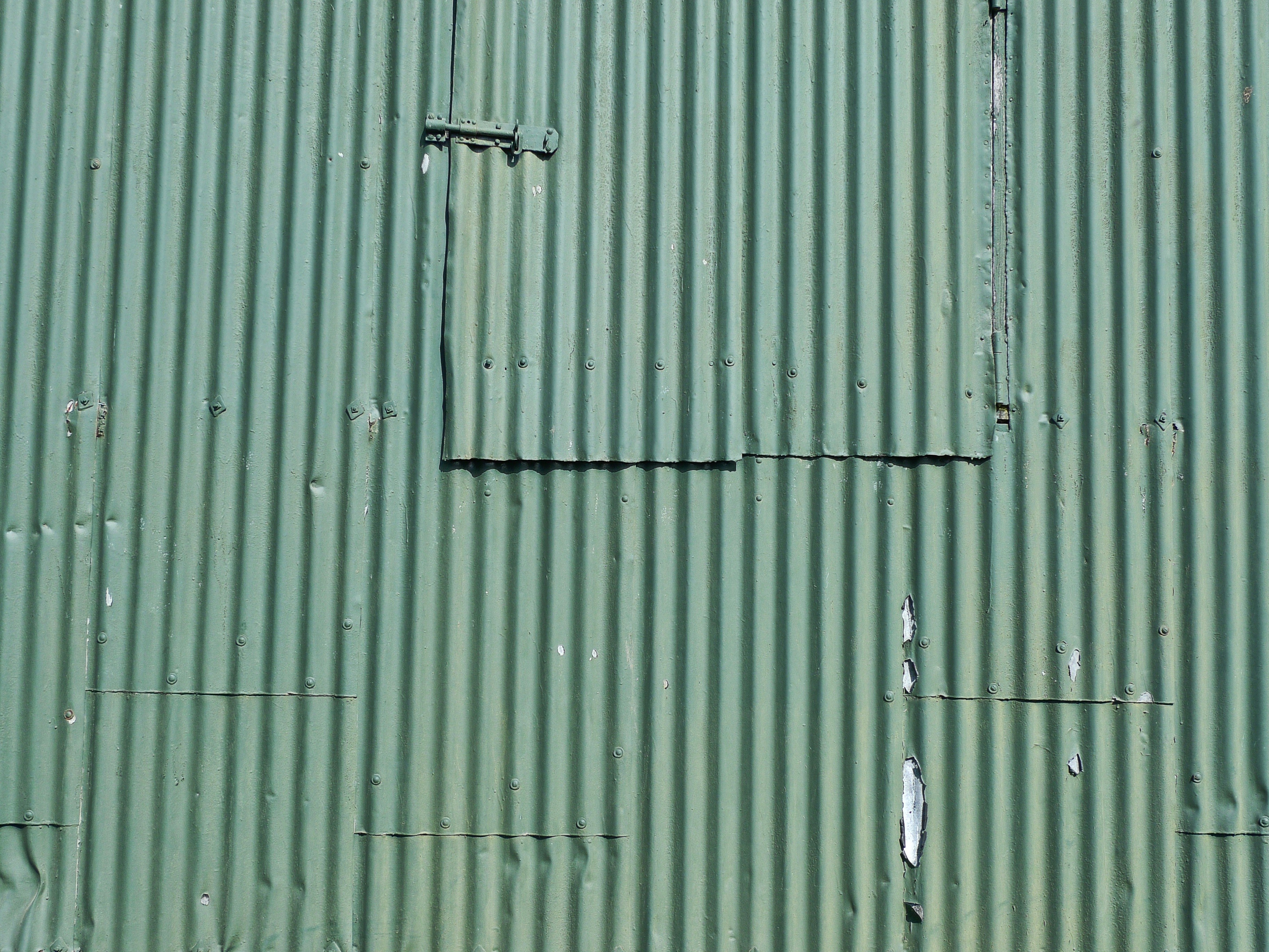 wall - building feature, garage, built structure, pattern, decay, corrugated, striped, turquoise colored, 2K, protection, sheet metal, door, safety, closed, HD Wallpaper