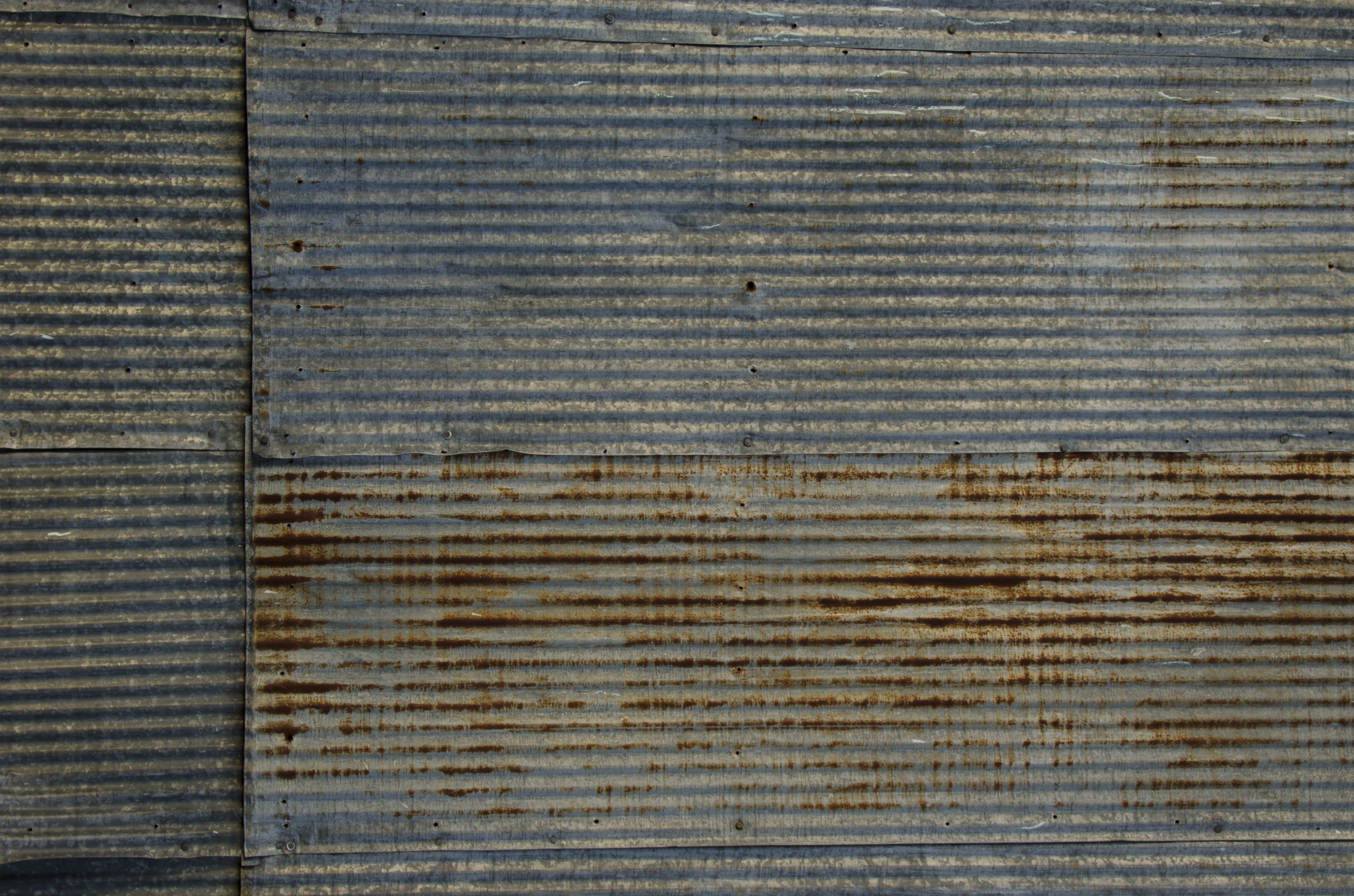 close-up, corrugated iron, tin, built structure, wall - building feature, backgrounds, full frame, blue, 4K, misner, metal, day, barn, dirty, old, rust, HD Wallpaper