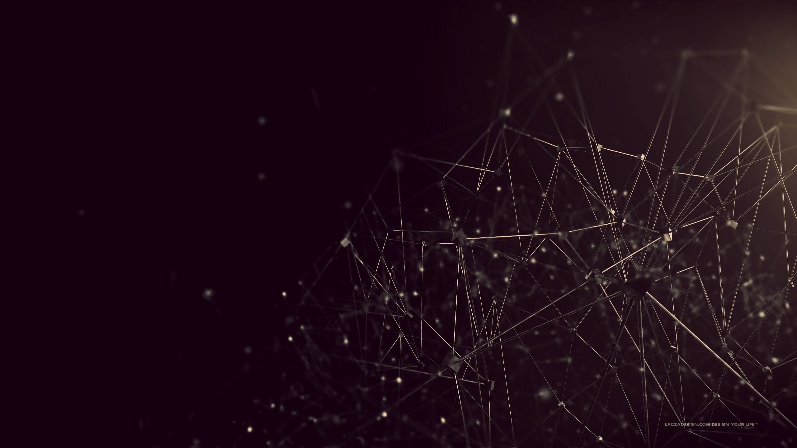 lines, 2K, Lacza, Wires, monochrome, HD Wallpaper