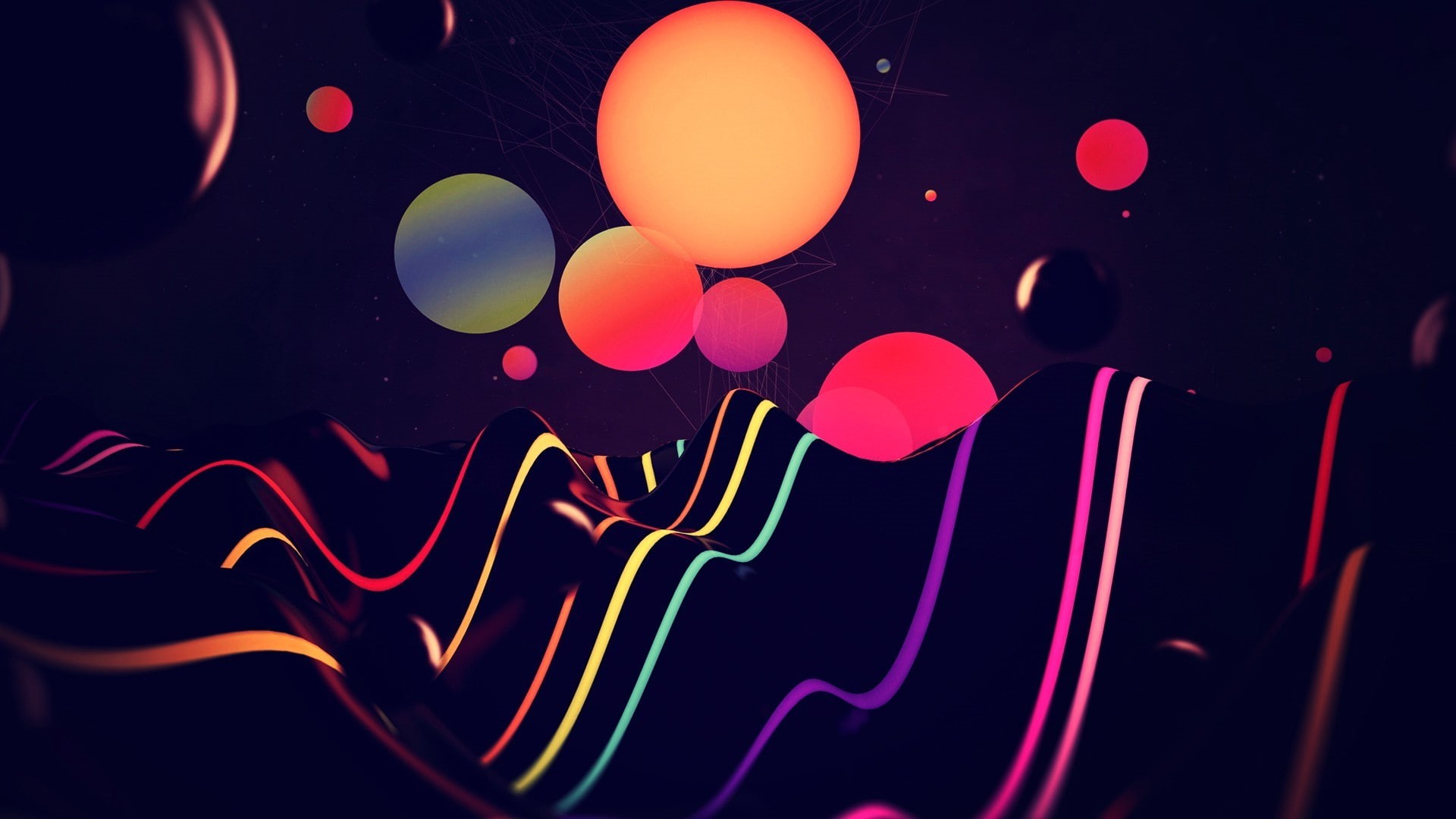 lighting equipment, nightlife, illuminated, light - natural phenomenon, event, no people, decoration, abstract, Colorful, celebration, 1080P, balloon, HD Wallpaper