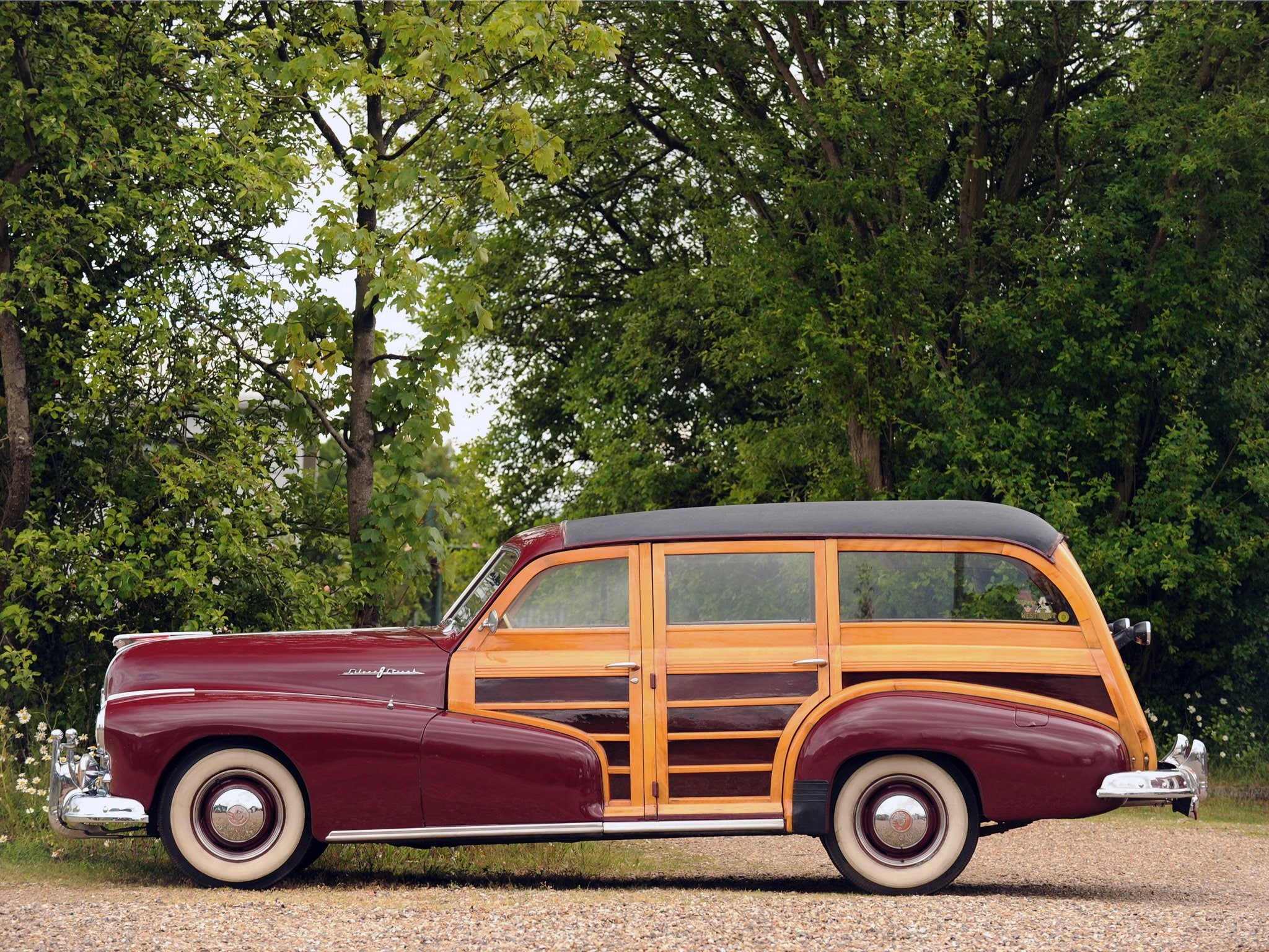 retro, woody, pontiac, streamliner, stationwagon, 8pb, 1948, eight, 1080P, HD Wallpaper