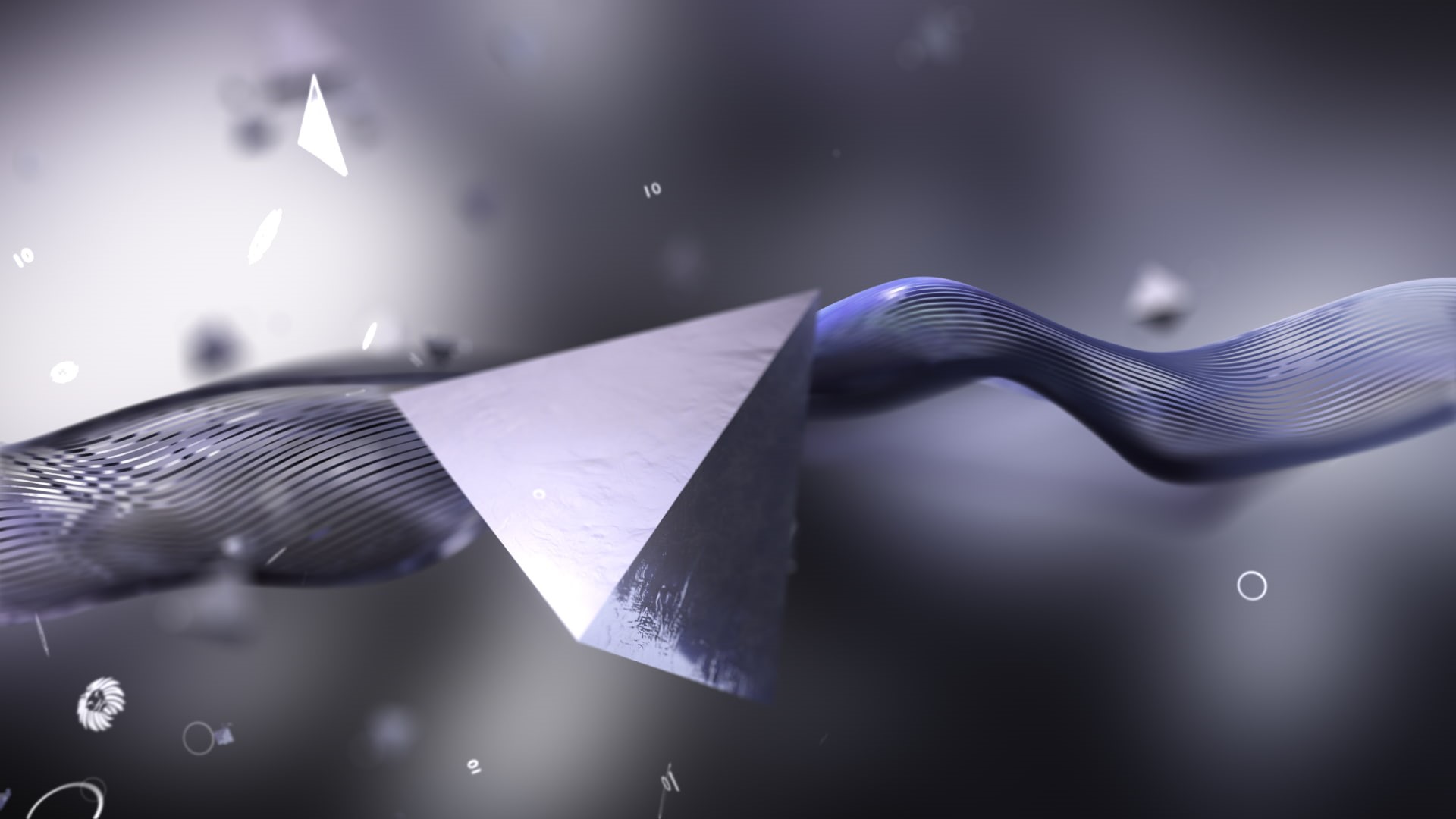 1080P, drop, purple, motion, digital art, paper, silver colored, celebration, focus on foreground, pyramid, copy space, waveforms, symbolic, elegance, HD Wallpaper