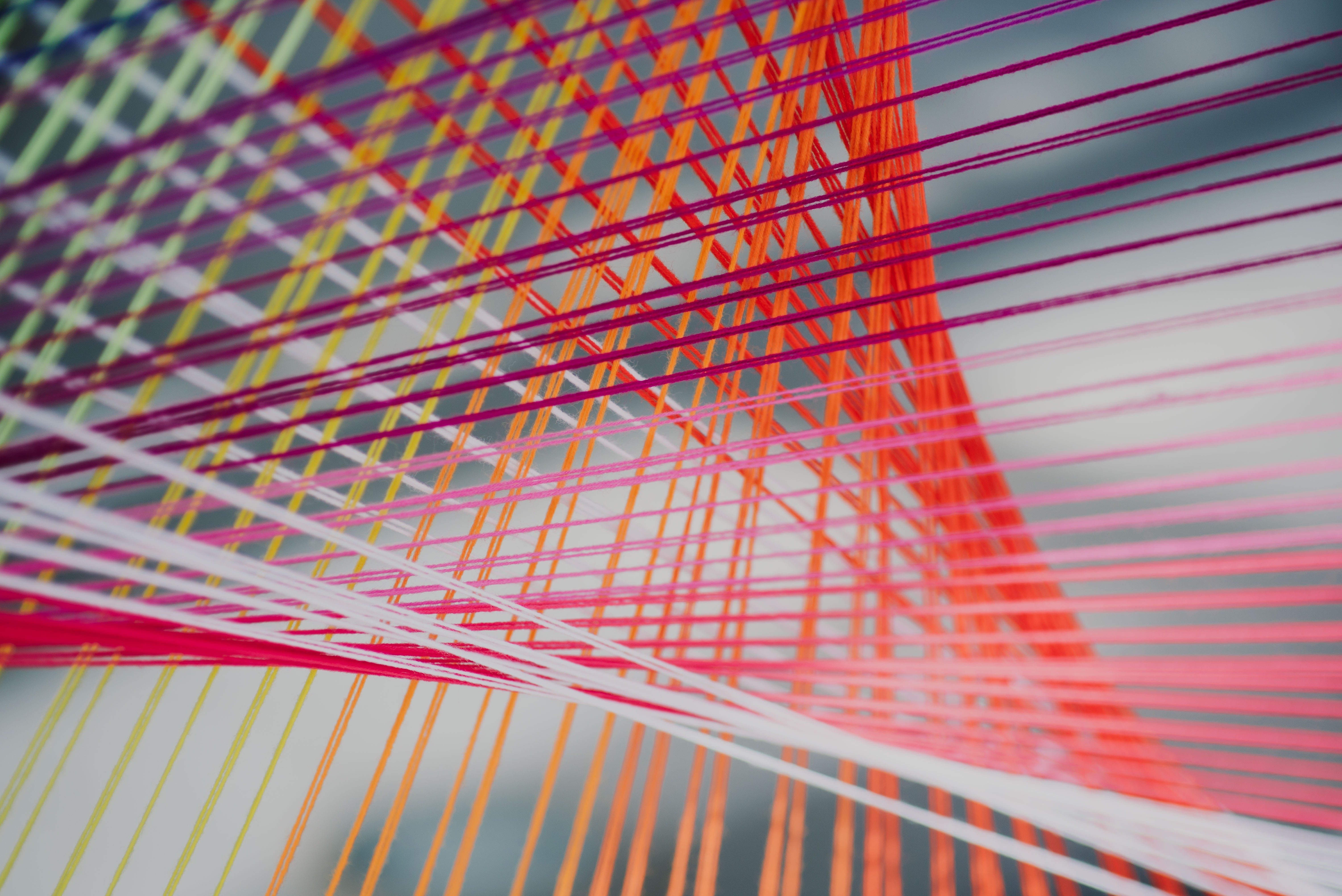 decoration, modern, photo, 5K, striped, design, exhibition, colour, backgrounds, multi Colored, red, technology, blue, close, art, interior design, strings, HD Wallpaper