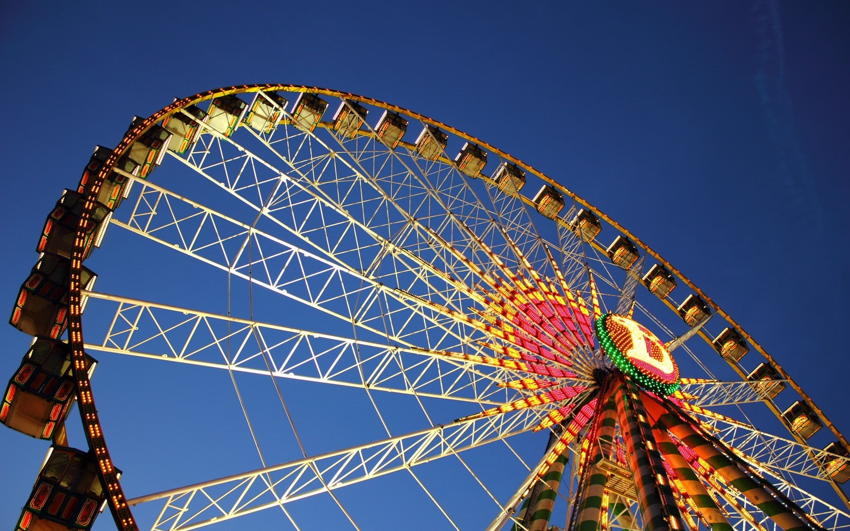 ferris wheel, sky, lights, 720P, HD Wallpaper