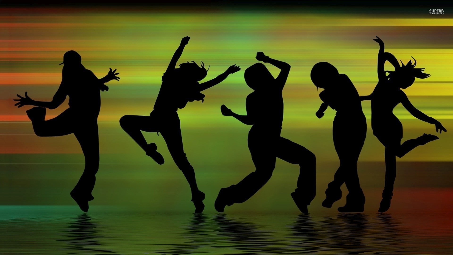 lifestyles, digital art, sunset, dancing, women, people, sea, motion, full length, nature, leisure activity, group of people, 1080P, human arm, water, HD Wallpaper